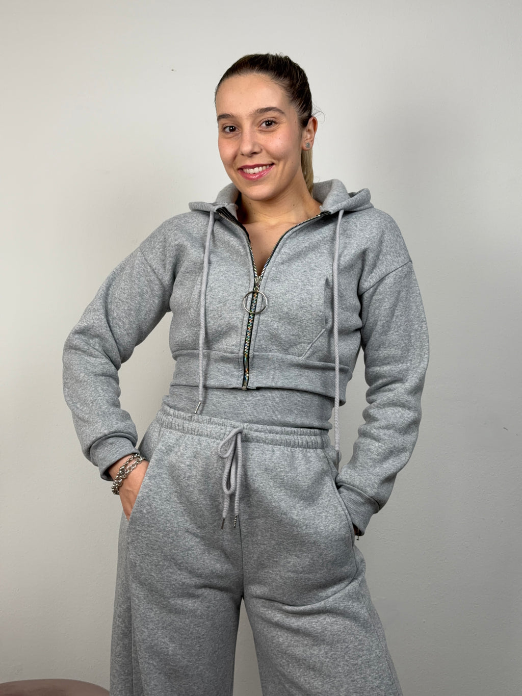 COORDINATO FELPATO GRIGIO