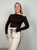 BODY DRAPPEGGIO MARRONE