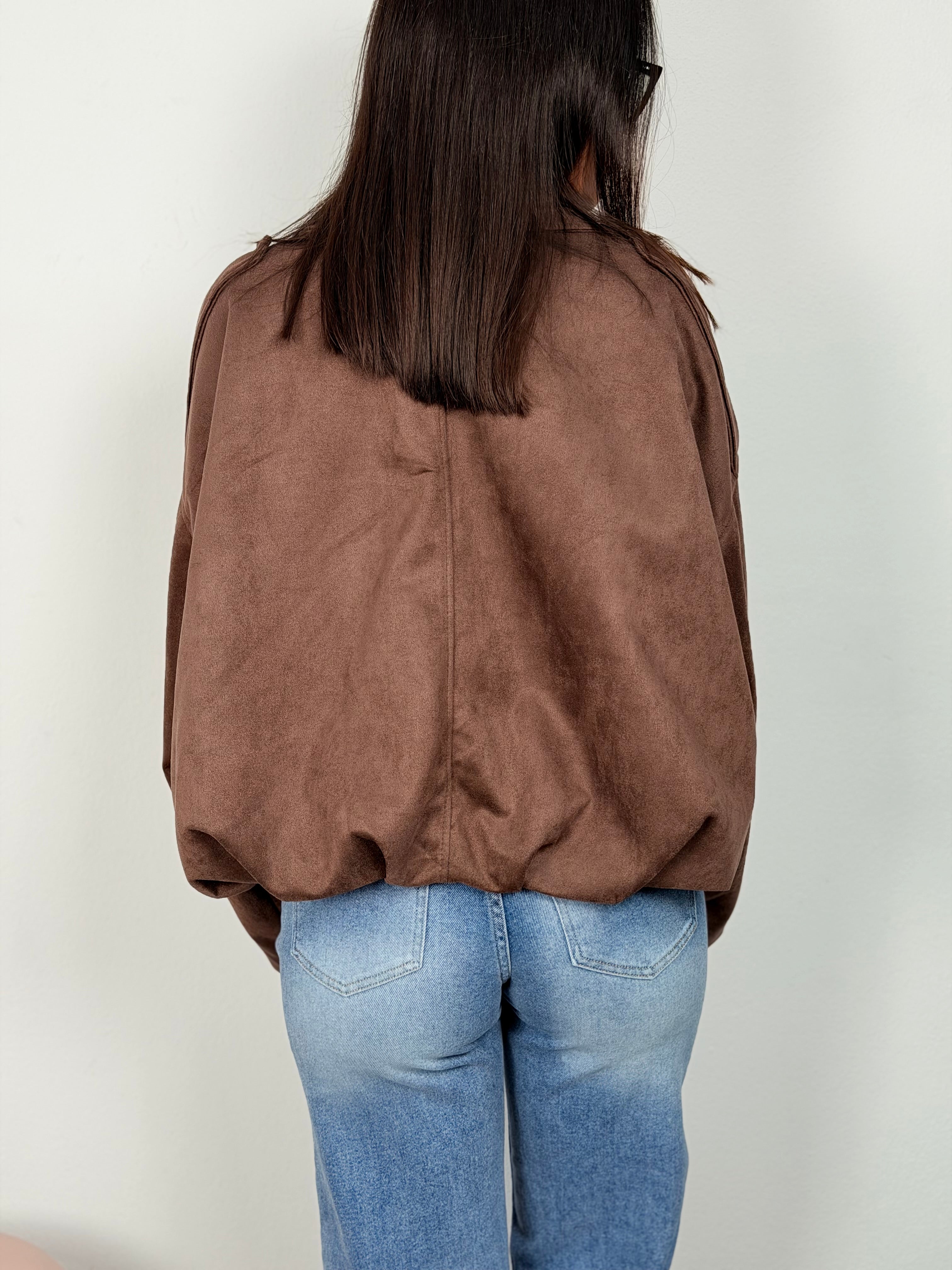 GIACCA SCAMOSCIATA MARRONE