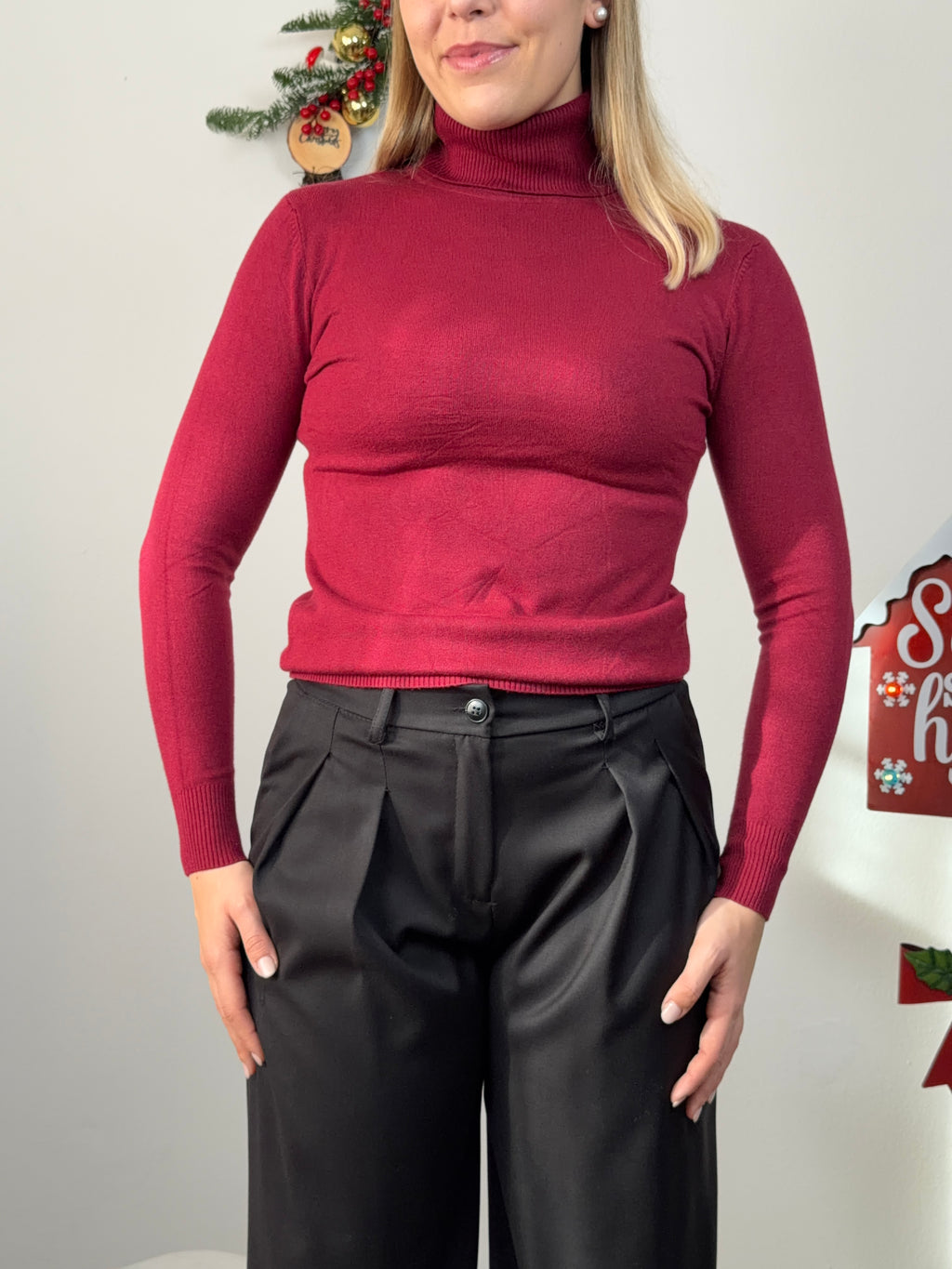 MAGLIONCINO COLLO ALTO BORDEAUX