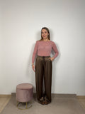PANTALONE SATIN MARRON