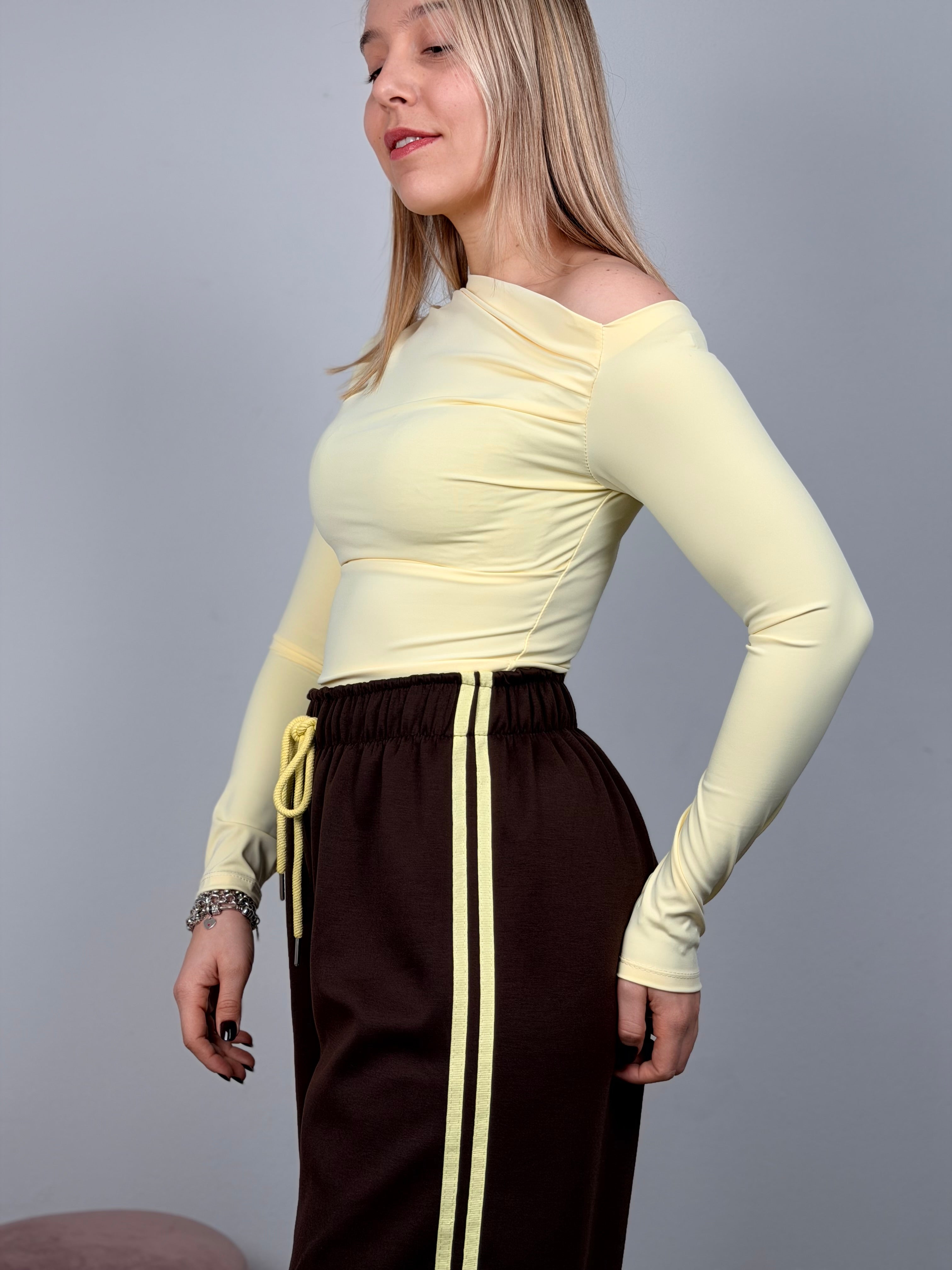 PANTALONE BANDE MARRONE