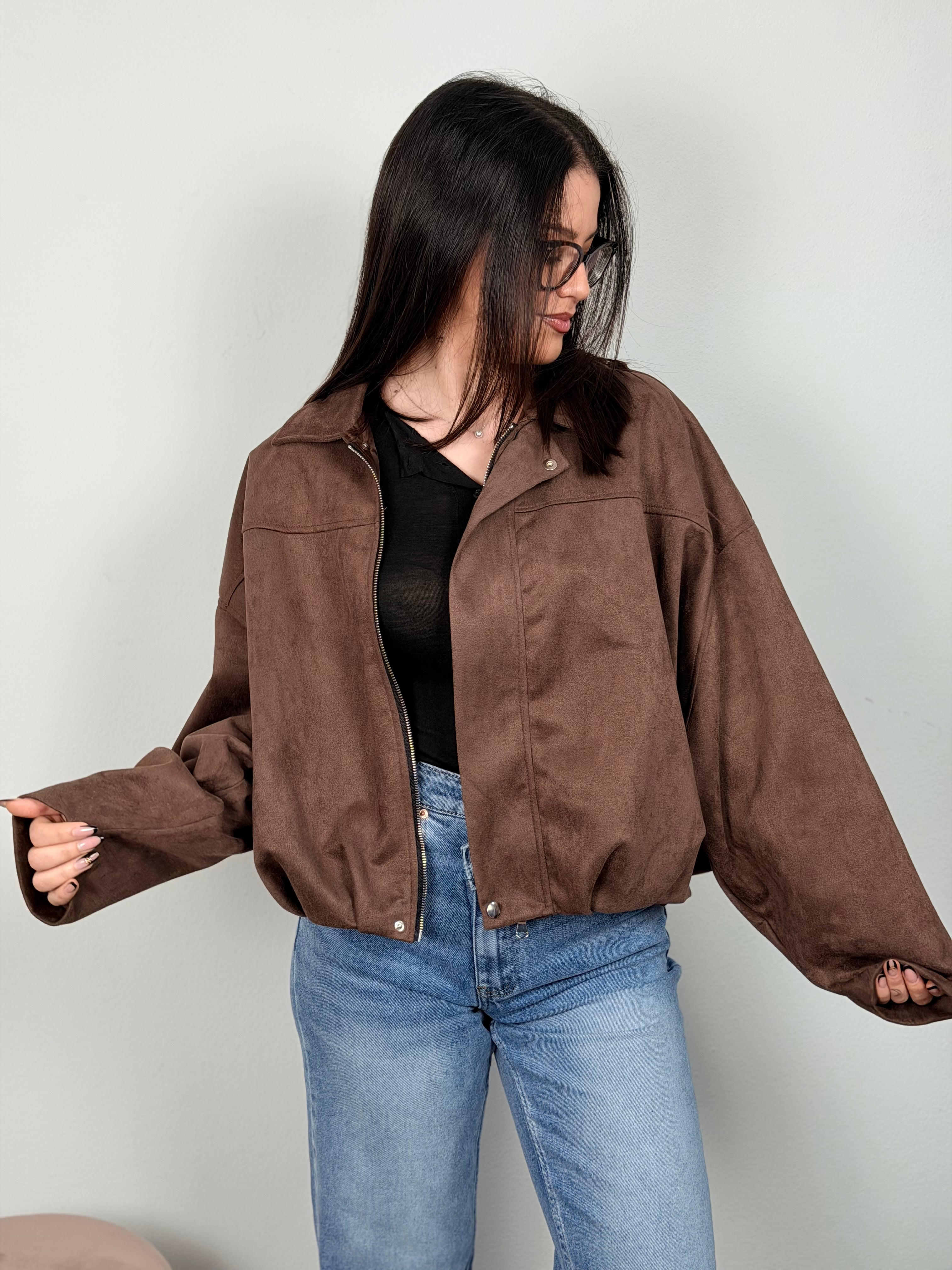 GIACCA SCAMOSCIATA MARRONE