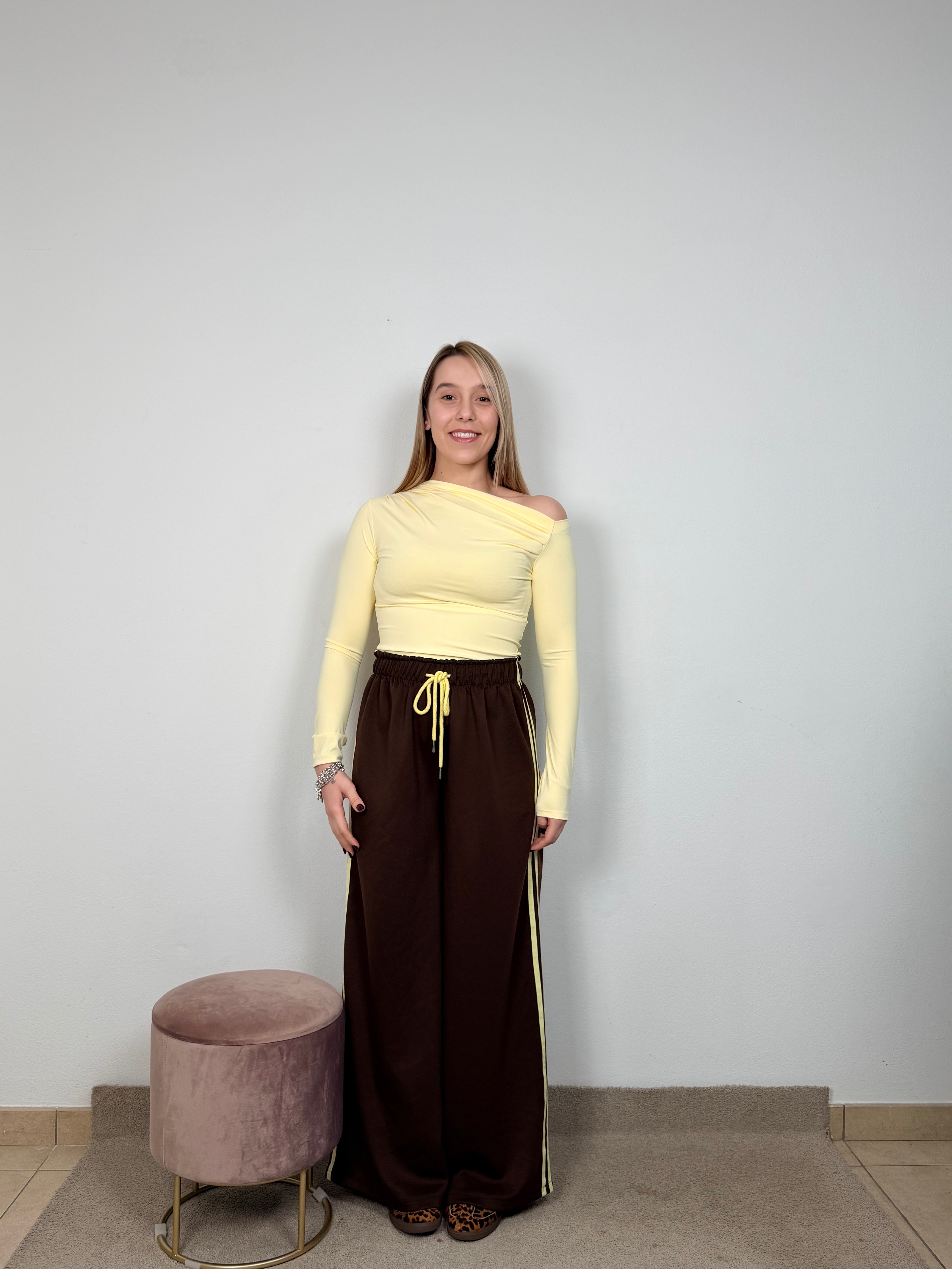 PANTALONE BANDE MARRONE