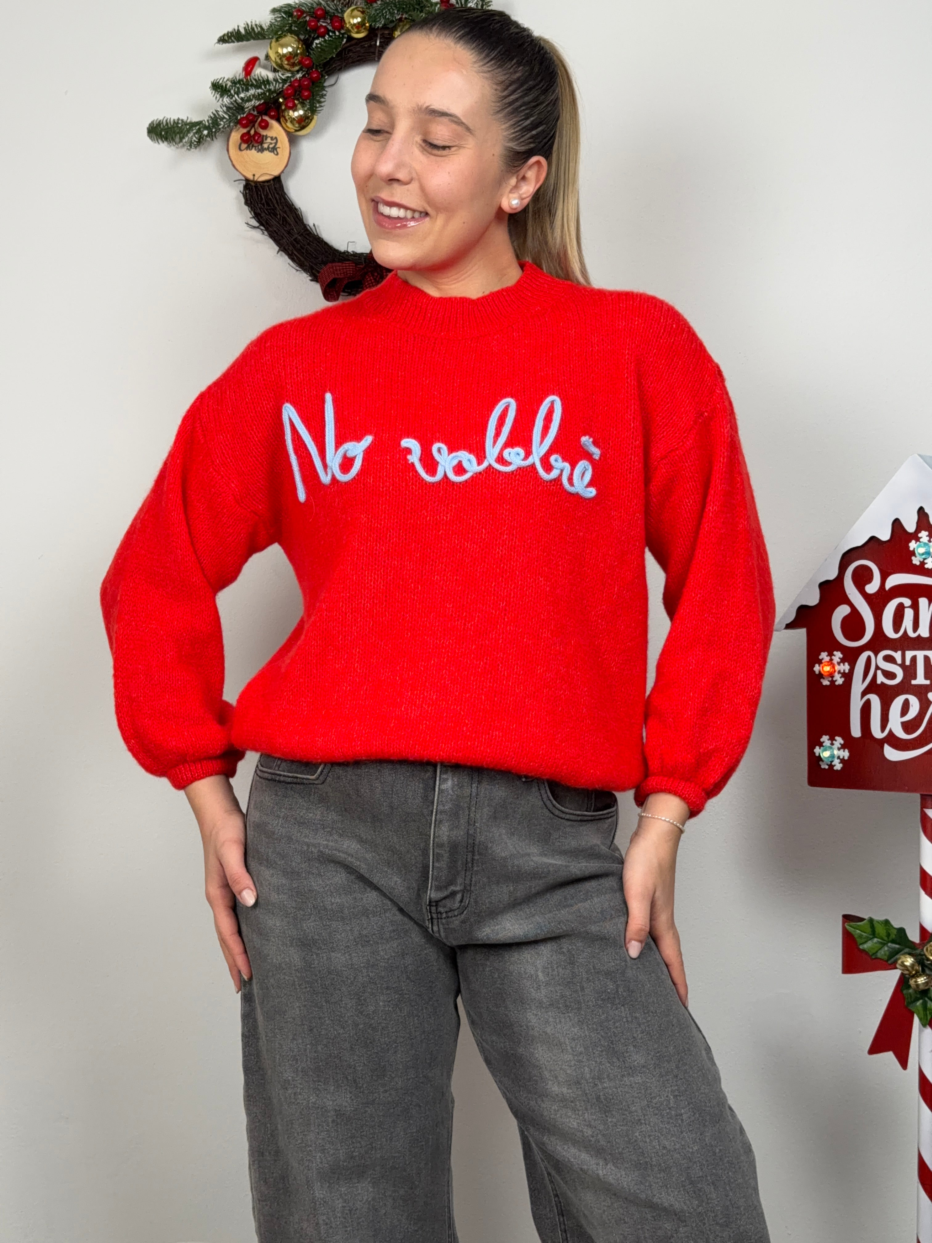 MAGLIONE NO VABBE ROSSO