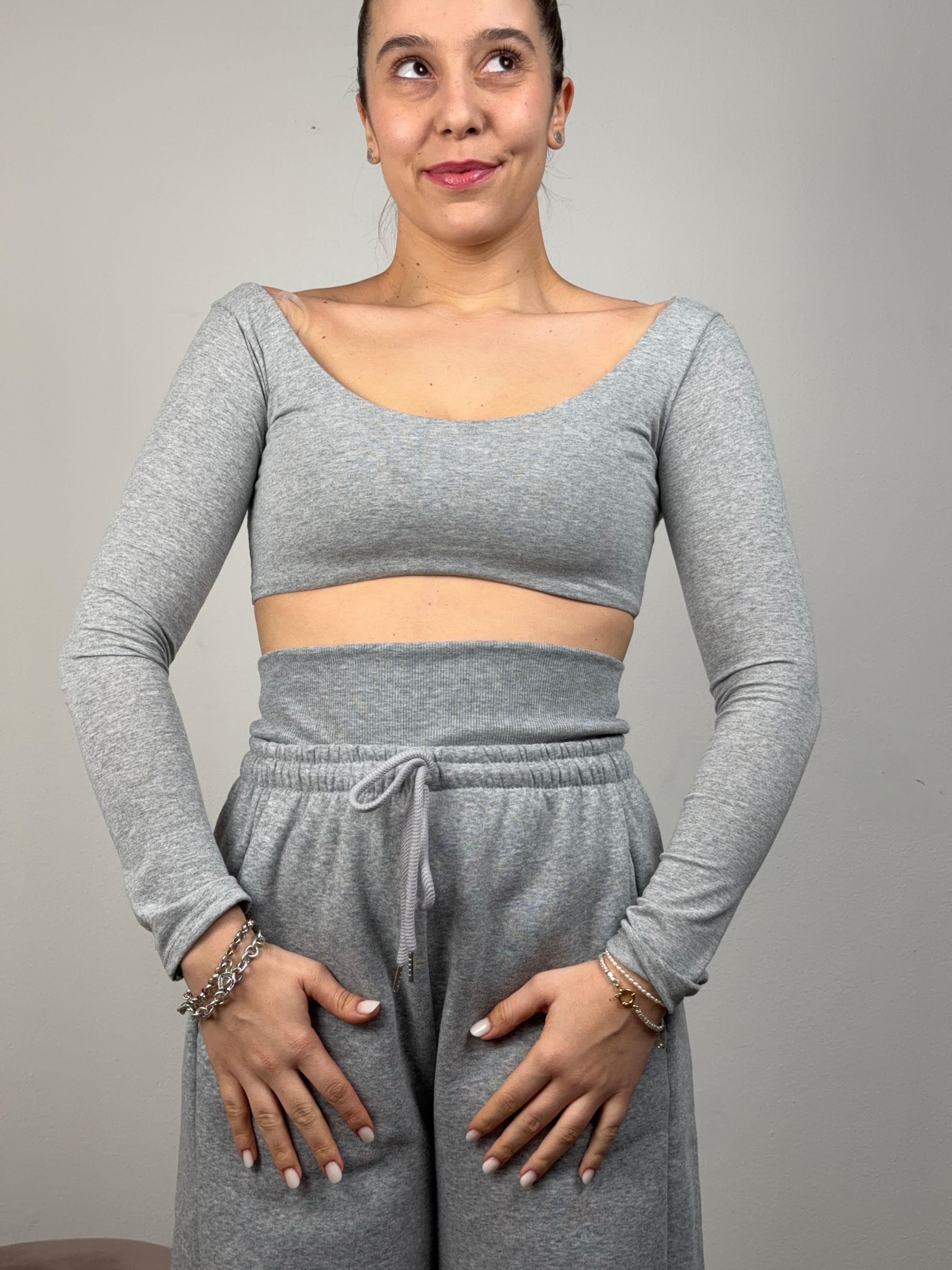 COORDINATO FELPATO GRIGIO