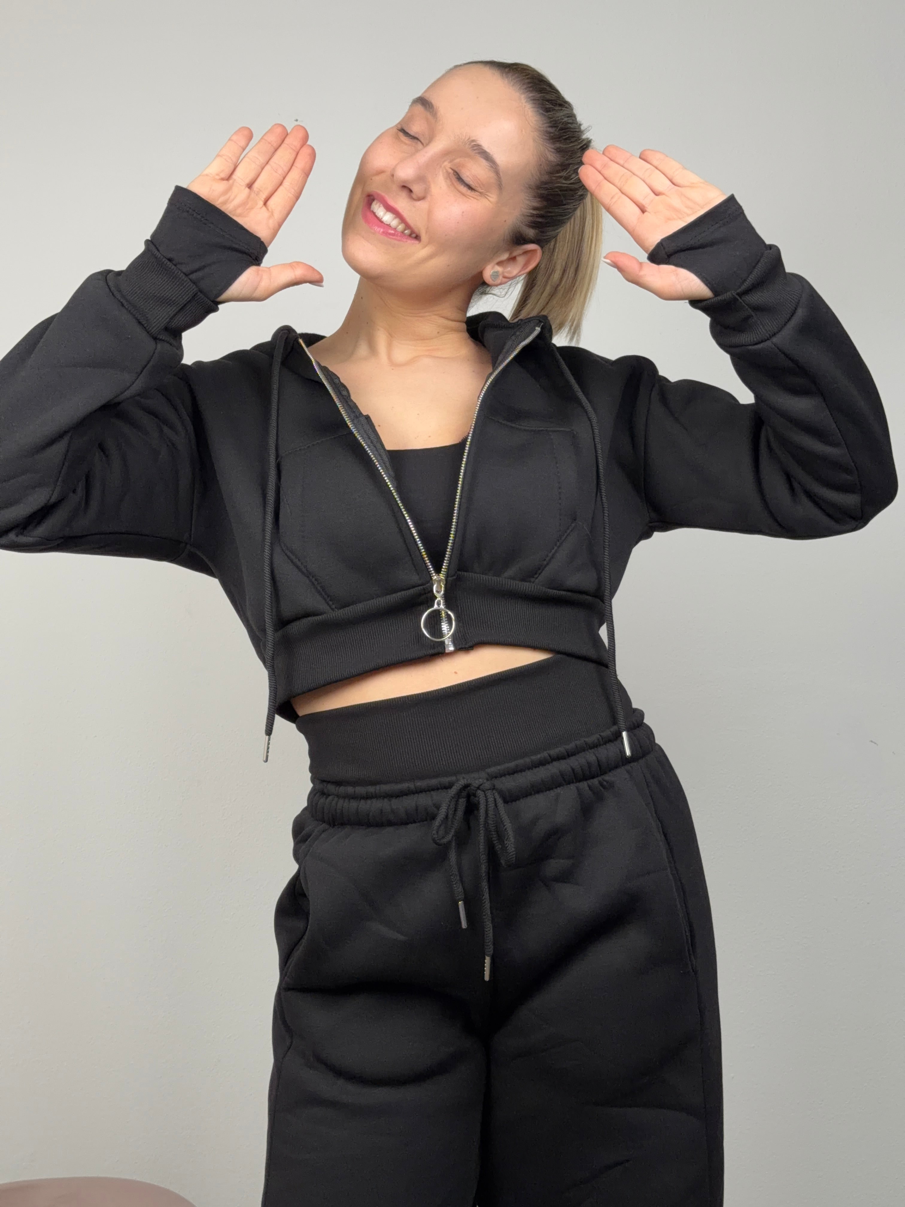 COORDINATO FELPATO NERO