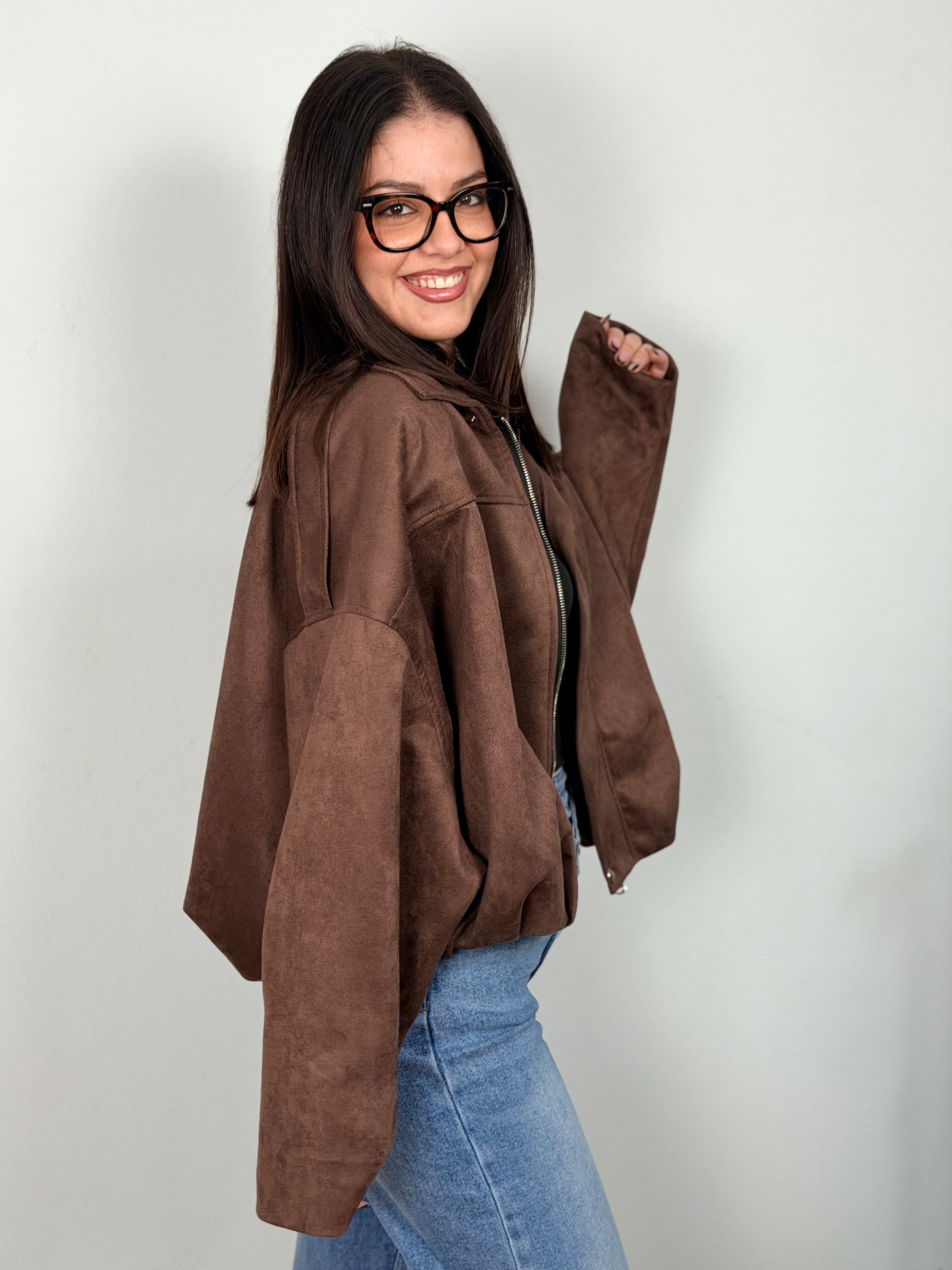 GIACCA SCAMOSCIATA MARRONE