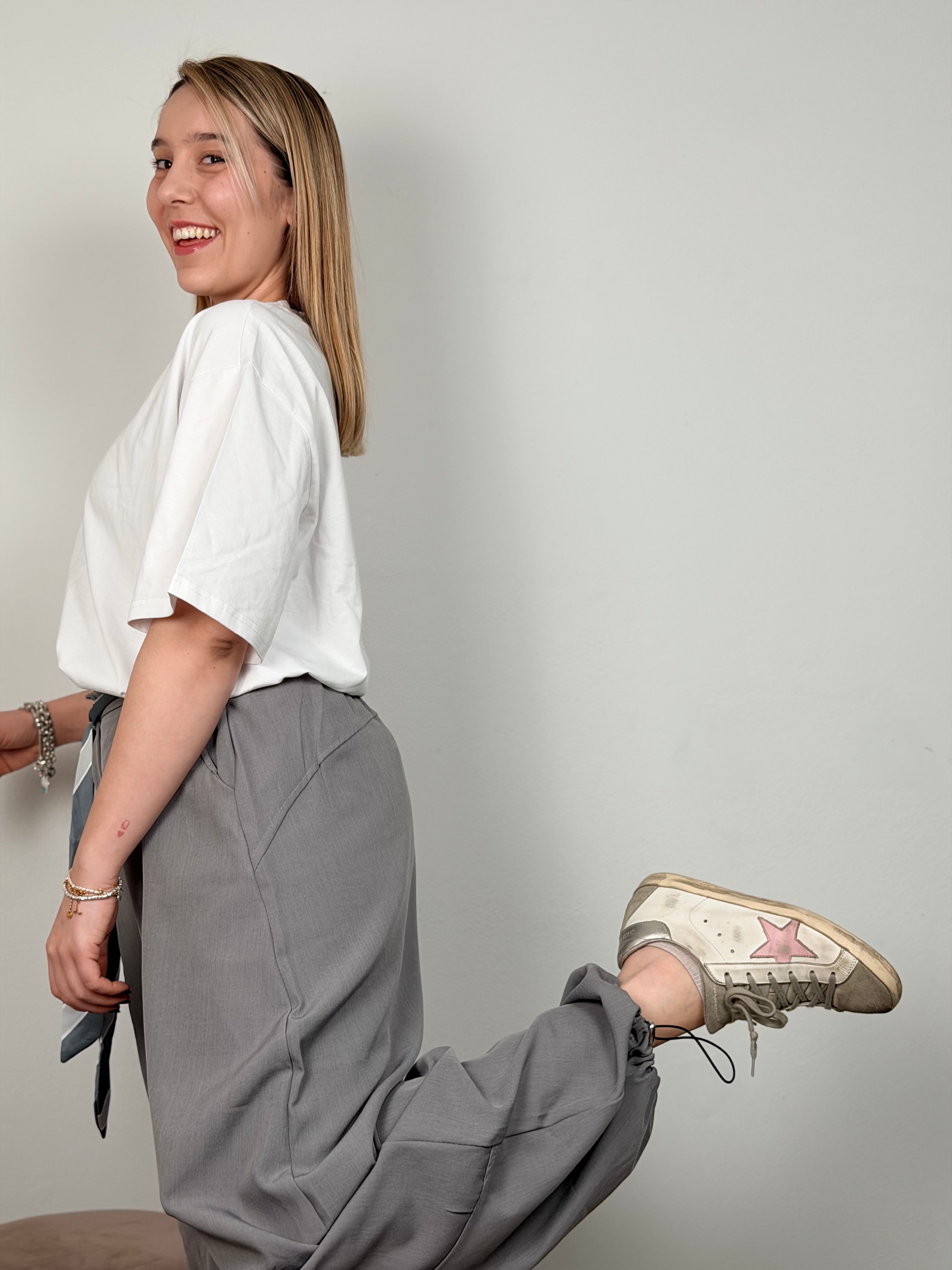 PANTALONE BALLOON OVER GRIGIO