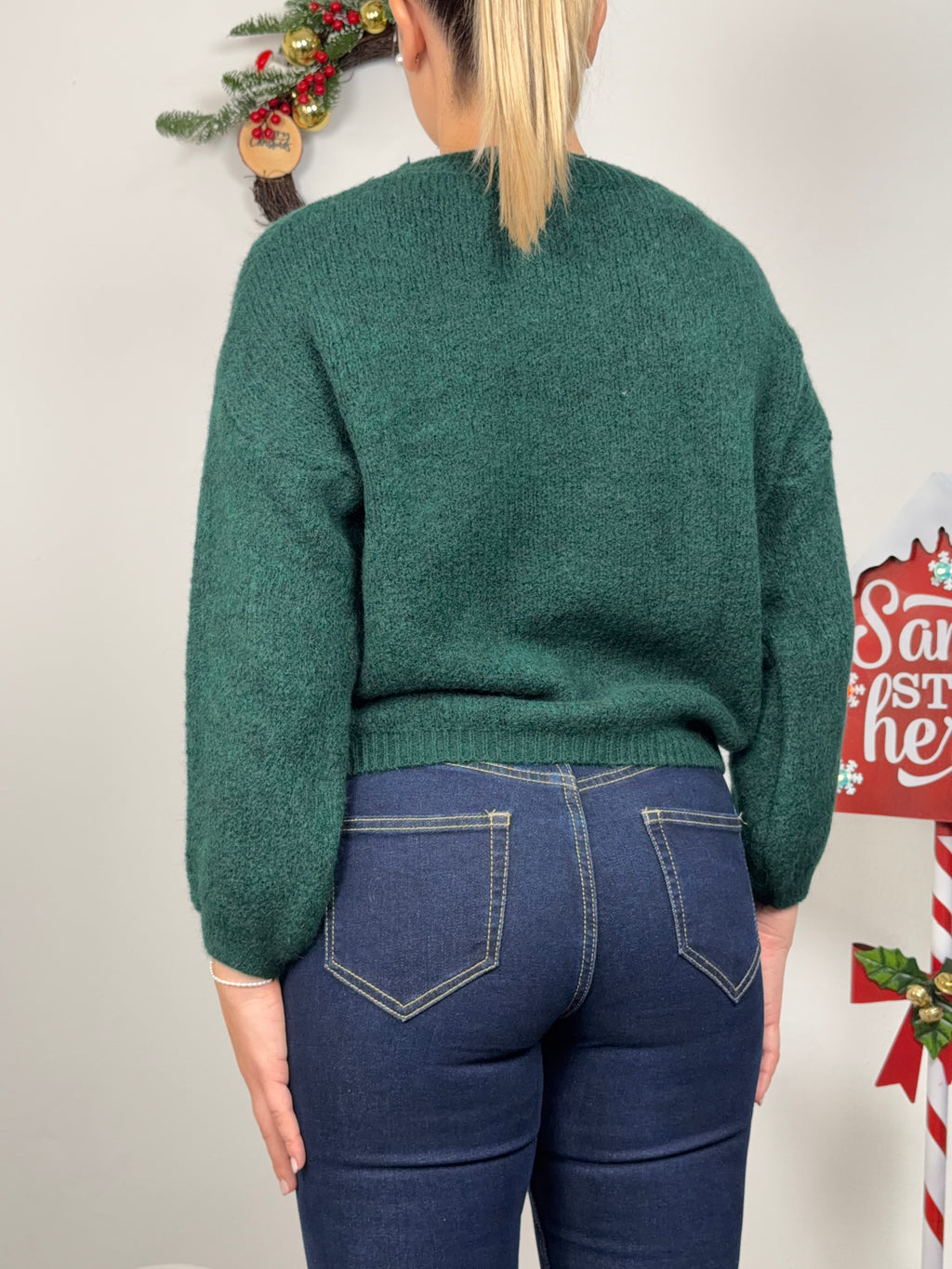 MAGLIONE VACANZE DI NATALE VERDE