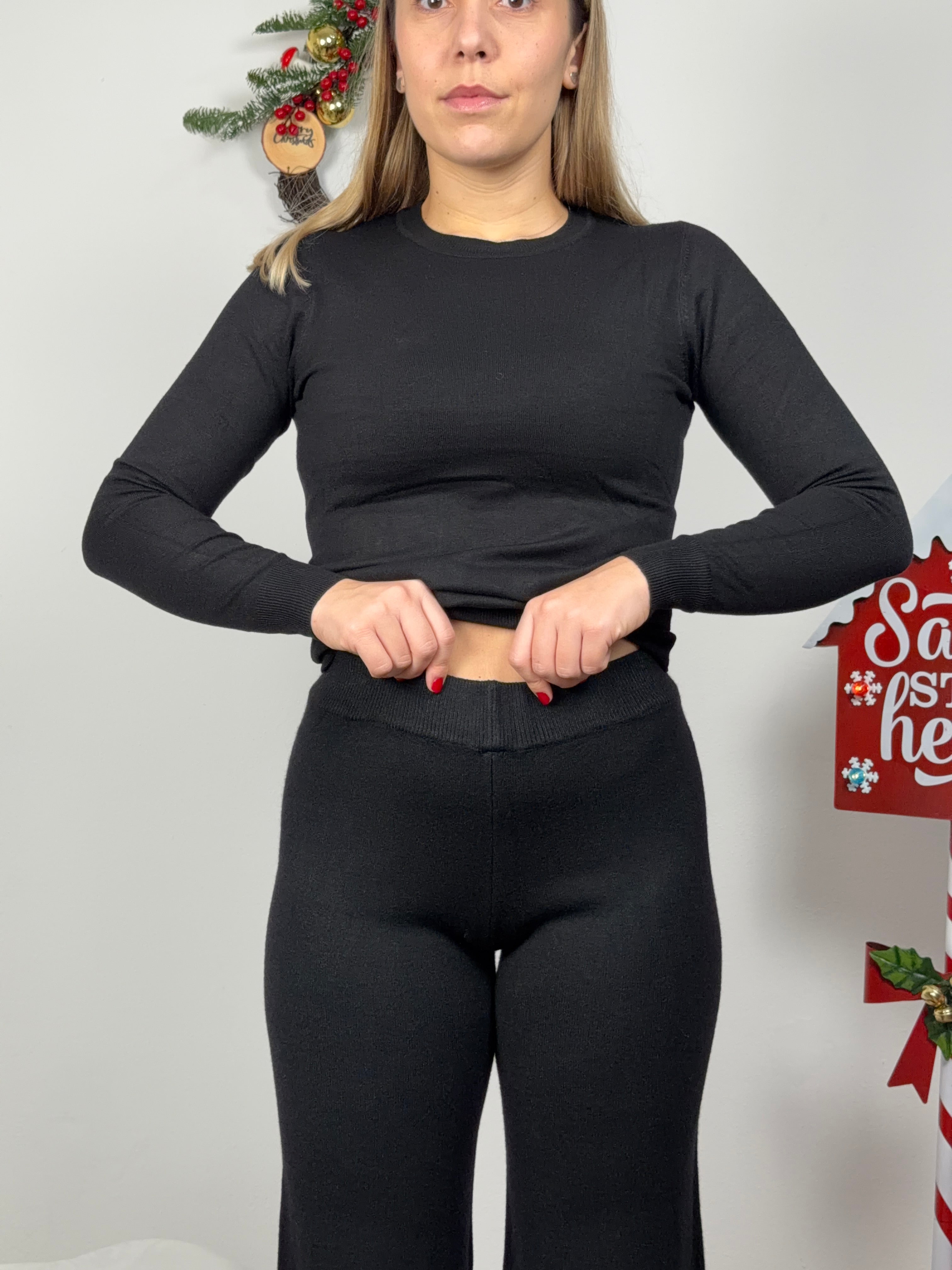 PANTALONE MORBIDO NERO