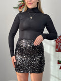 GONNA PAILLETTES NERA
