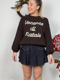 MAGLIONE VACANZE DI NATALE MARRONE