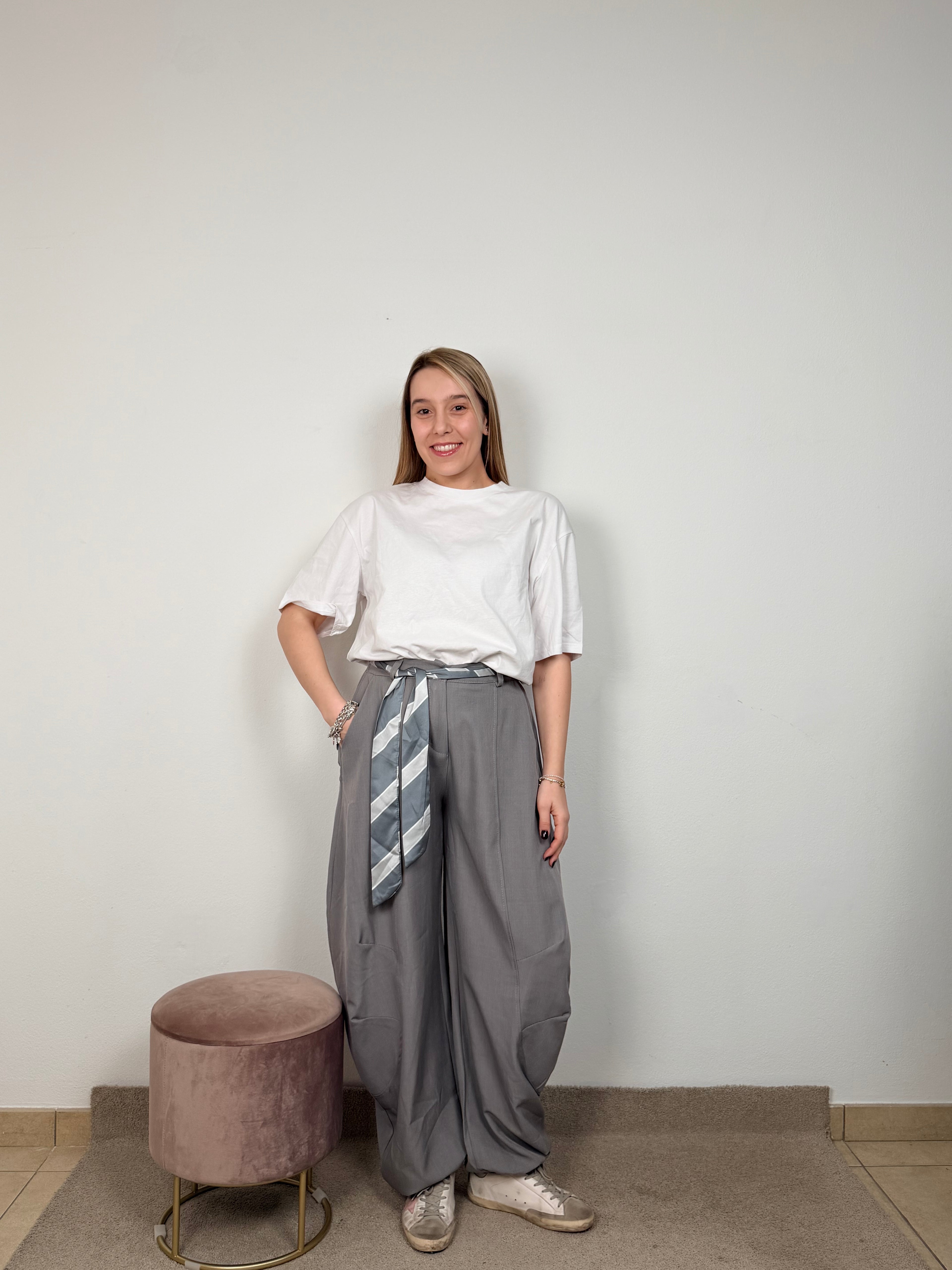 PANTALONE BALLOON OVER GRIGIO