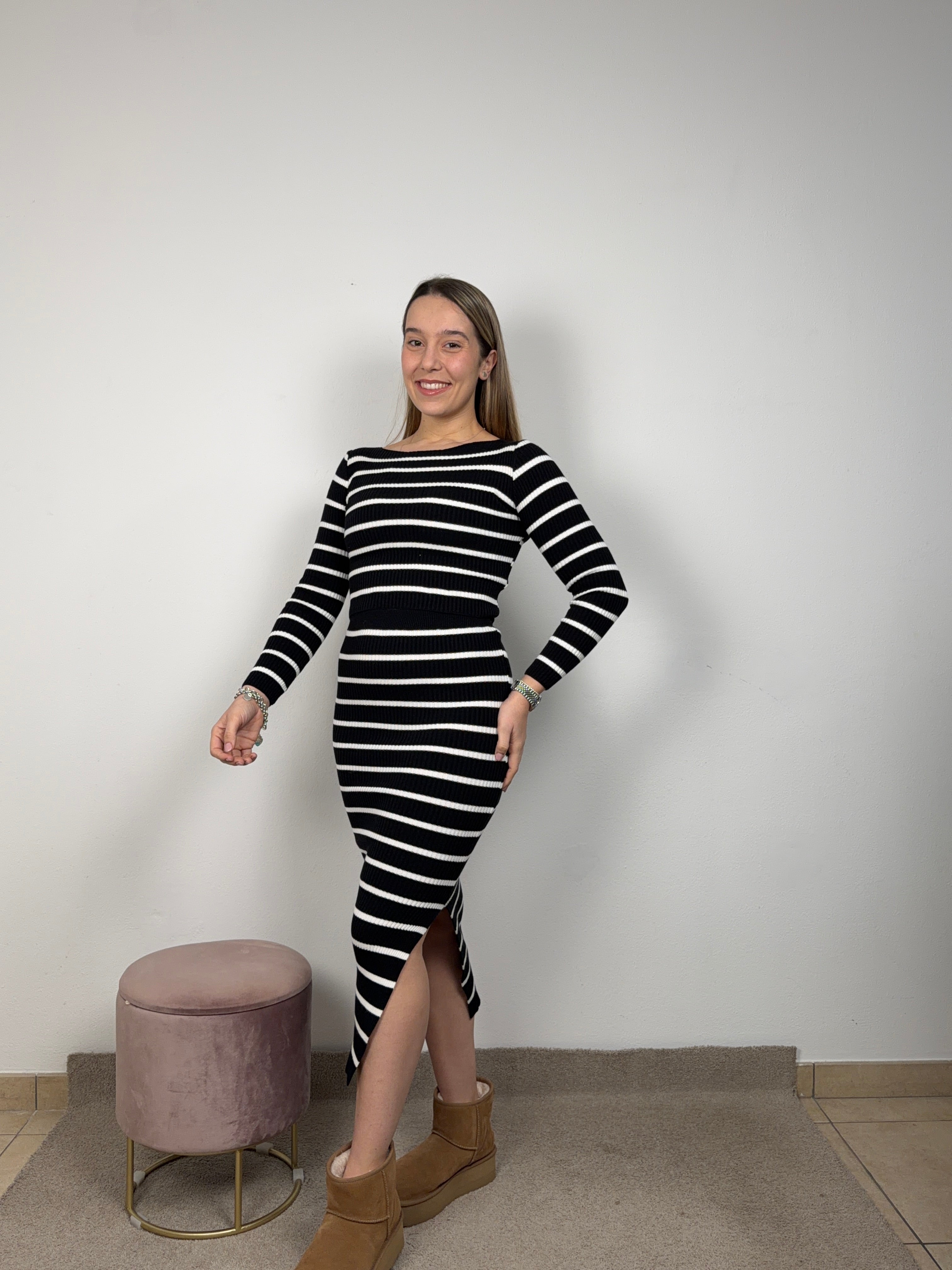 COORDINATO RIGHE NERO