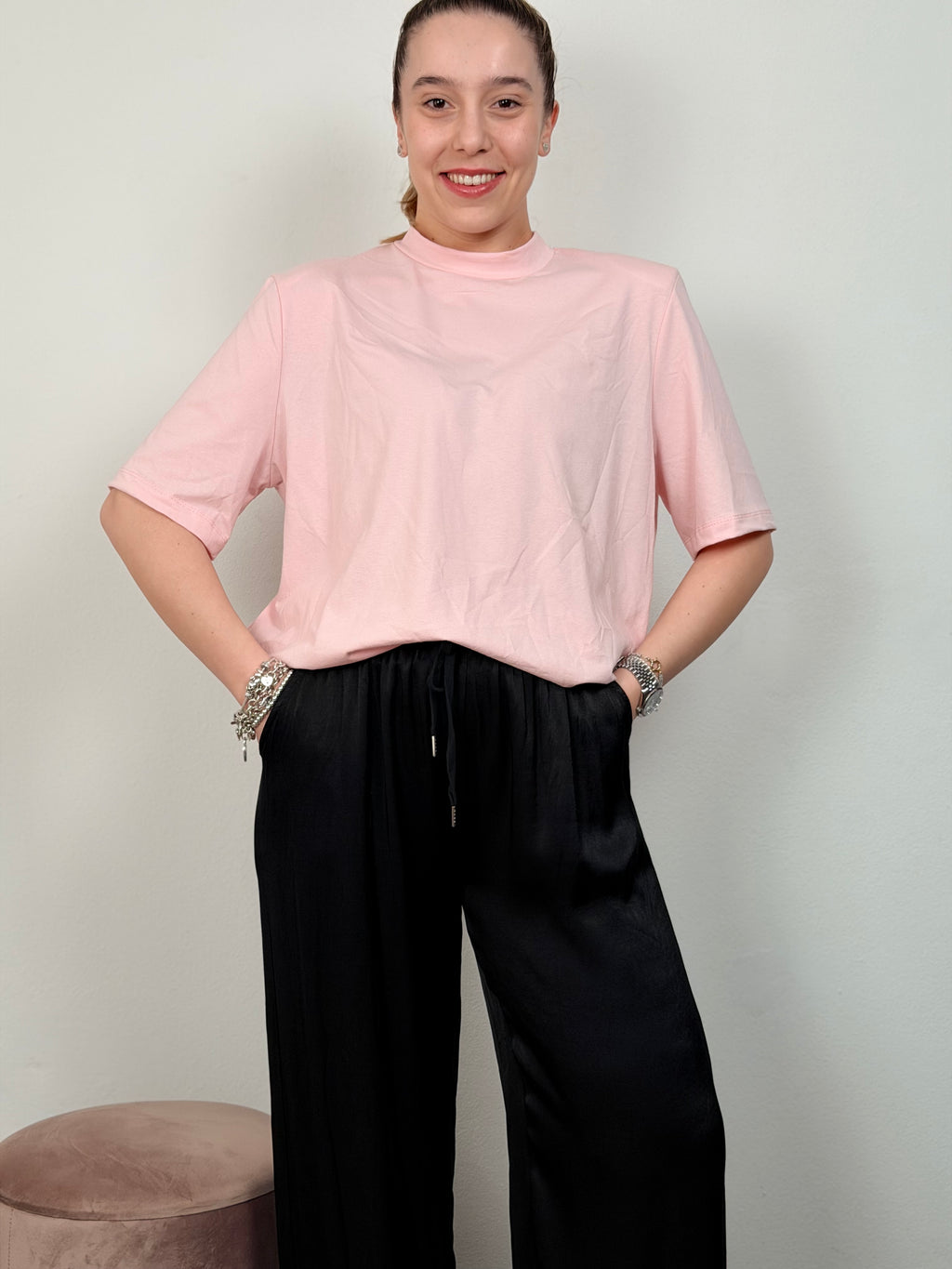 T-SHIRT OVER SPALLINE ROSA
