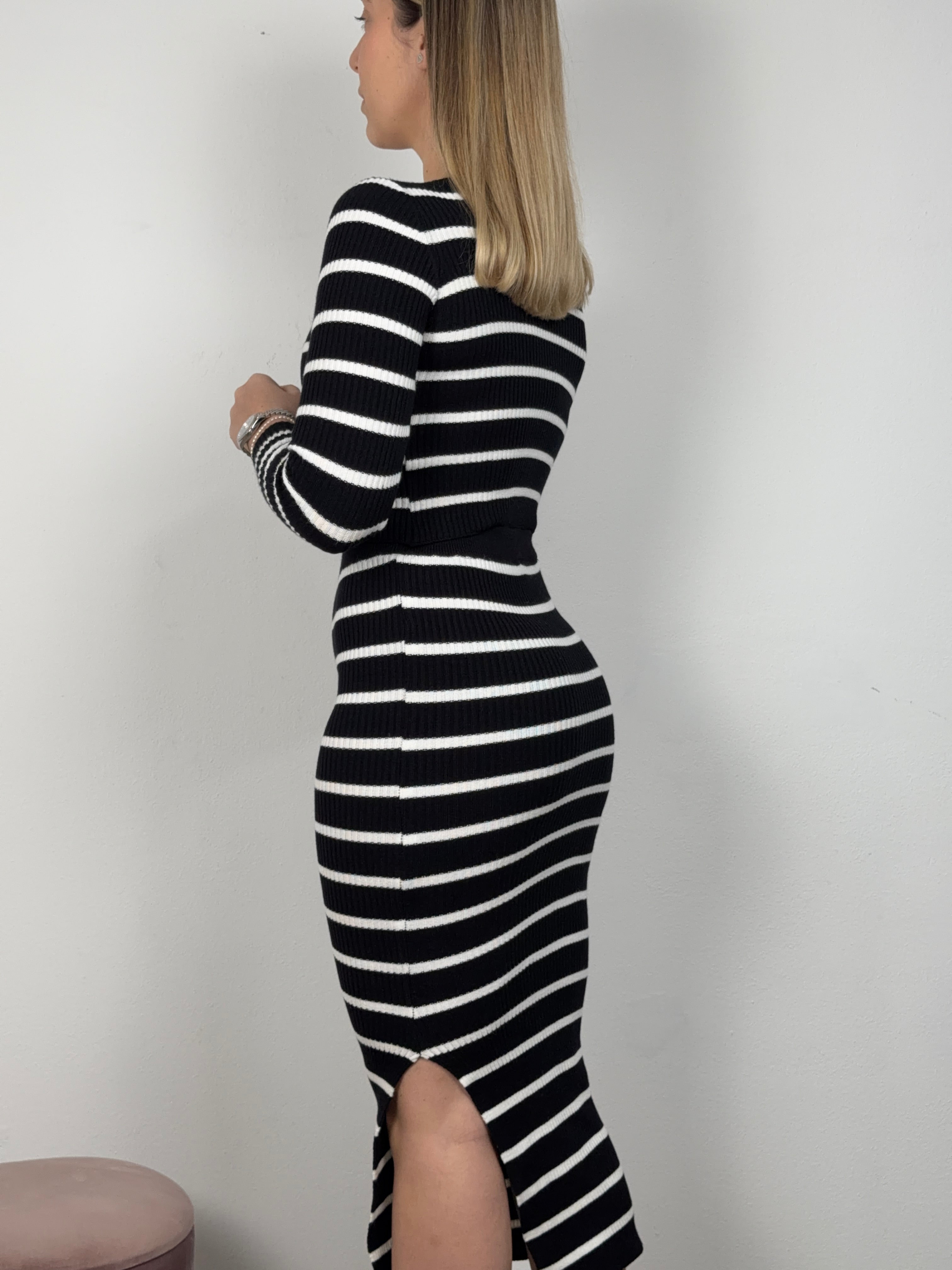 COORDINATO RIGHE NERO