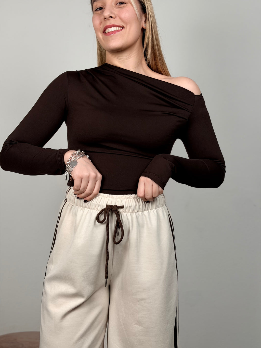 PANTALONE BANDE BEIGE