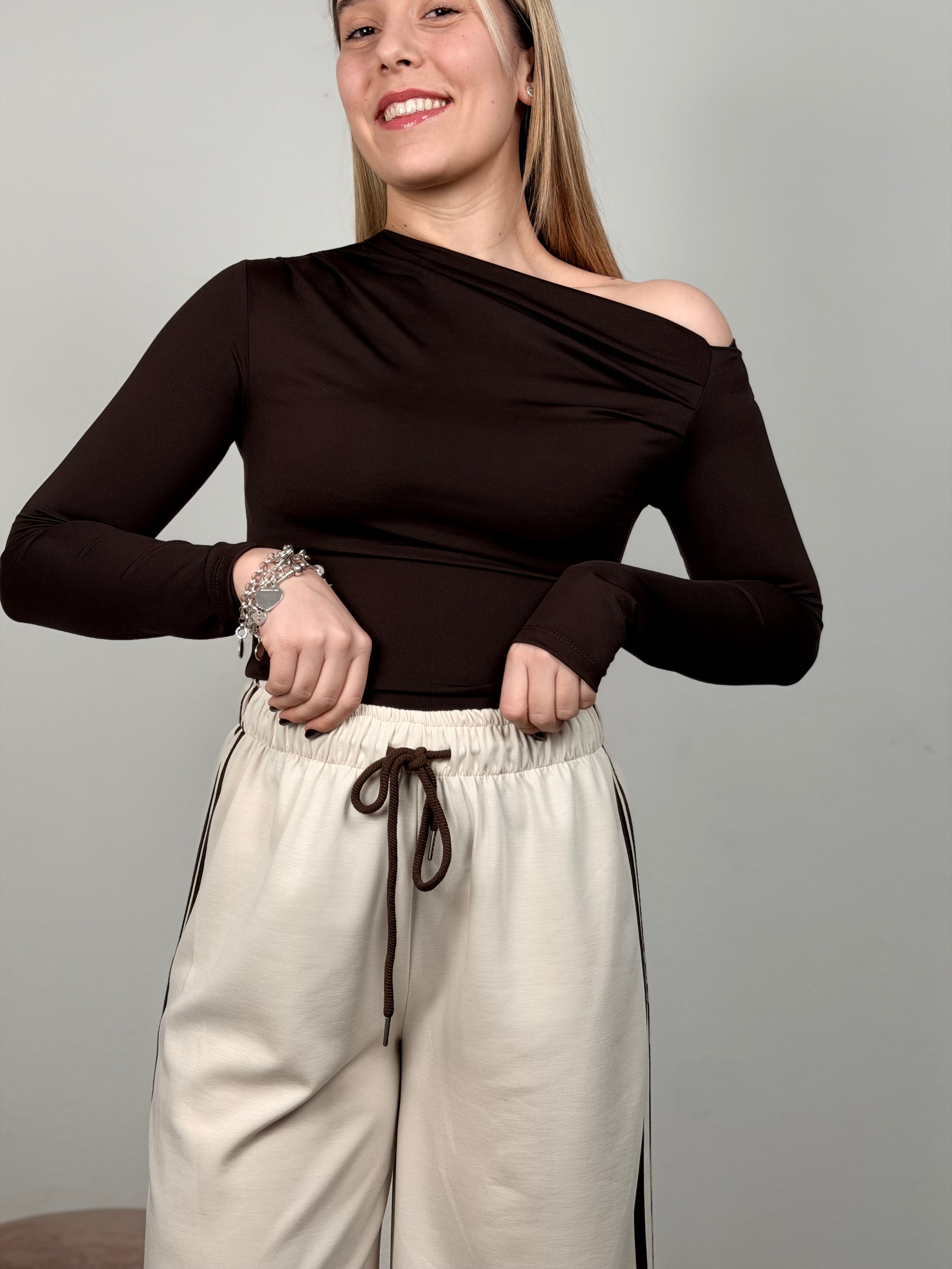 PANTALONE BANDE BEIGE