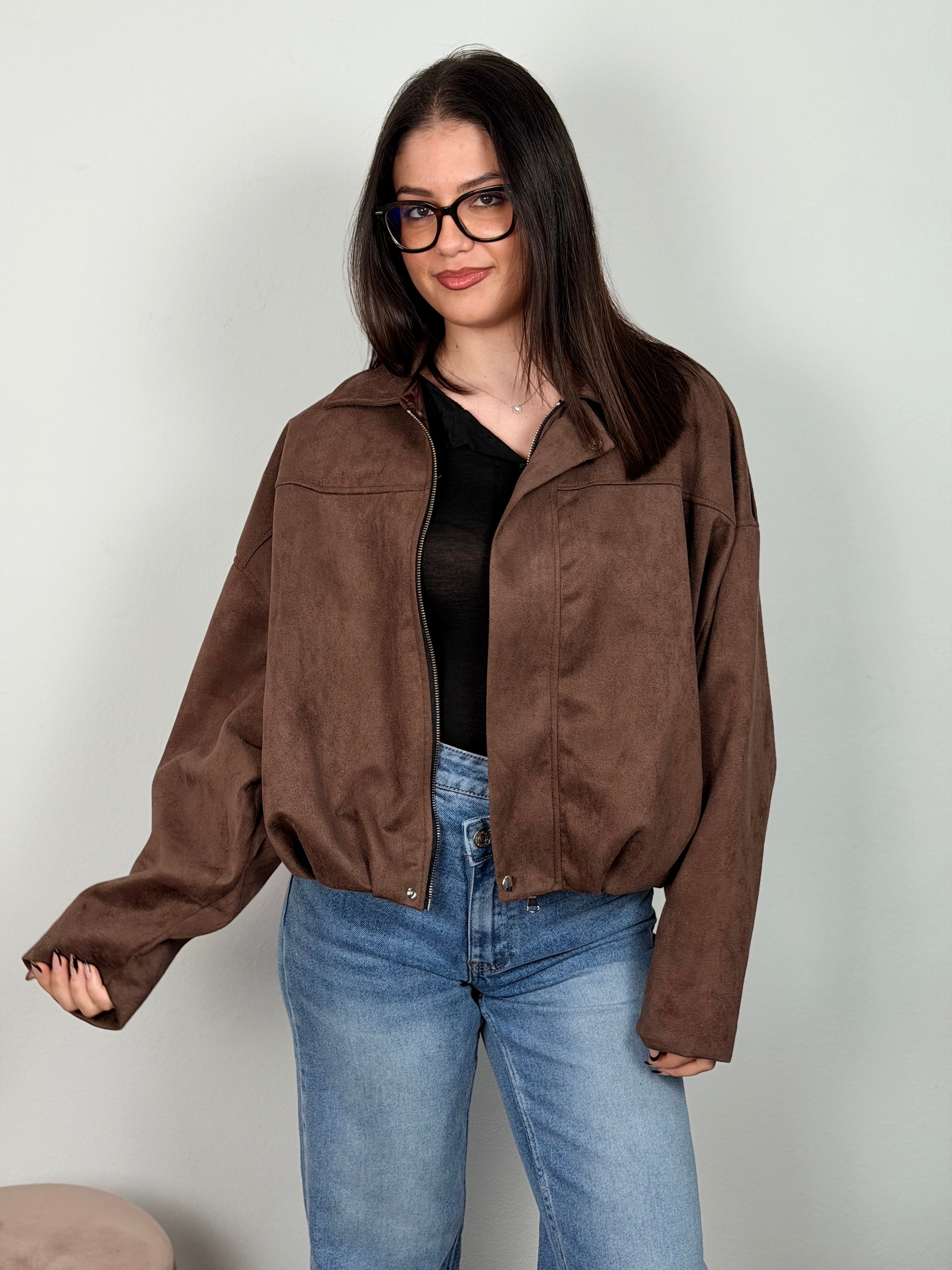 GIACCA SCAMOSCIATA MARRONE