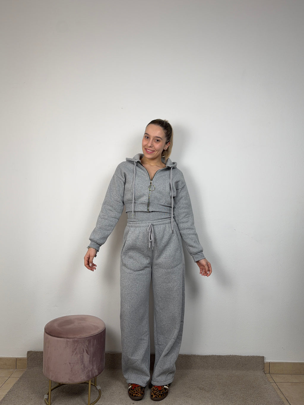 COORDINATO FELPATO GRIGIO
