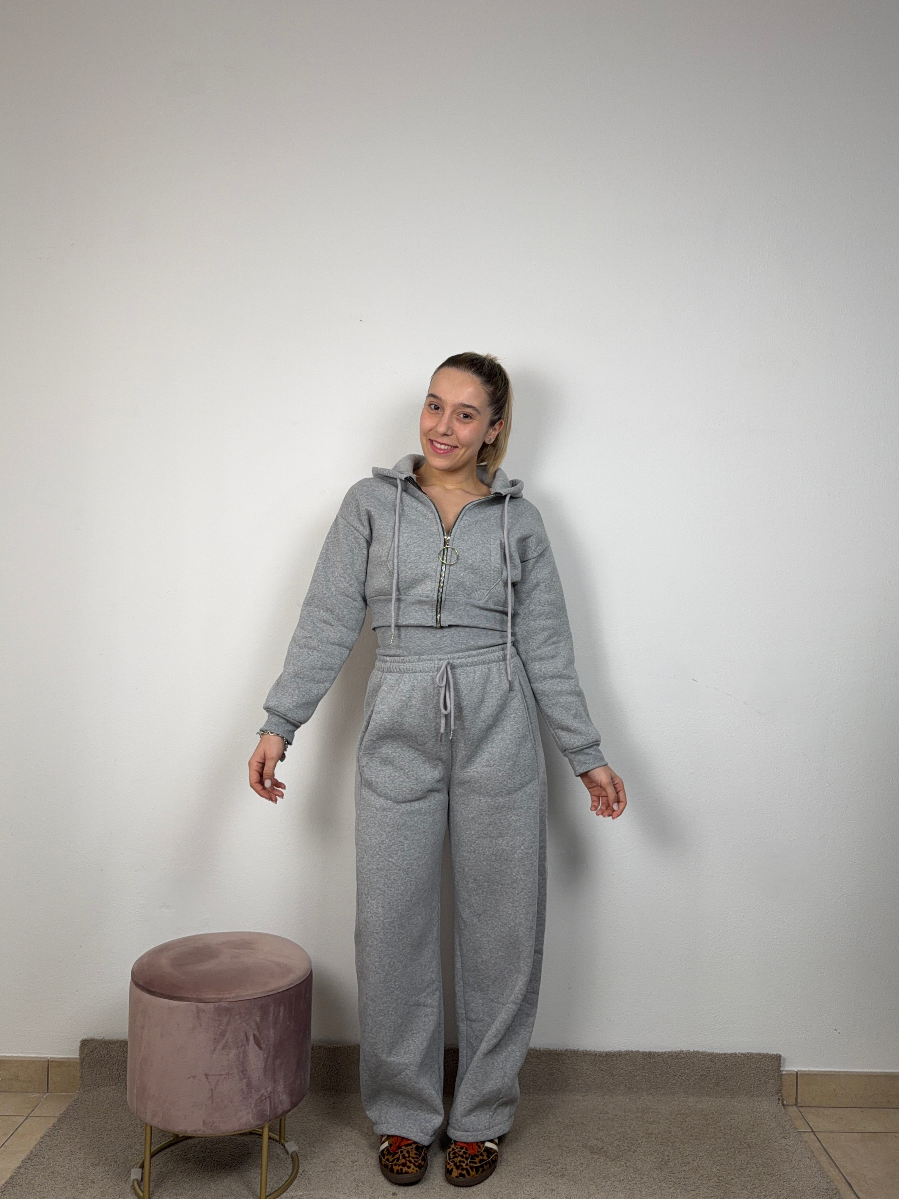 COORDINATO FELPATO GRIGIO