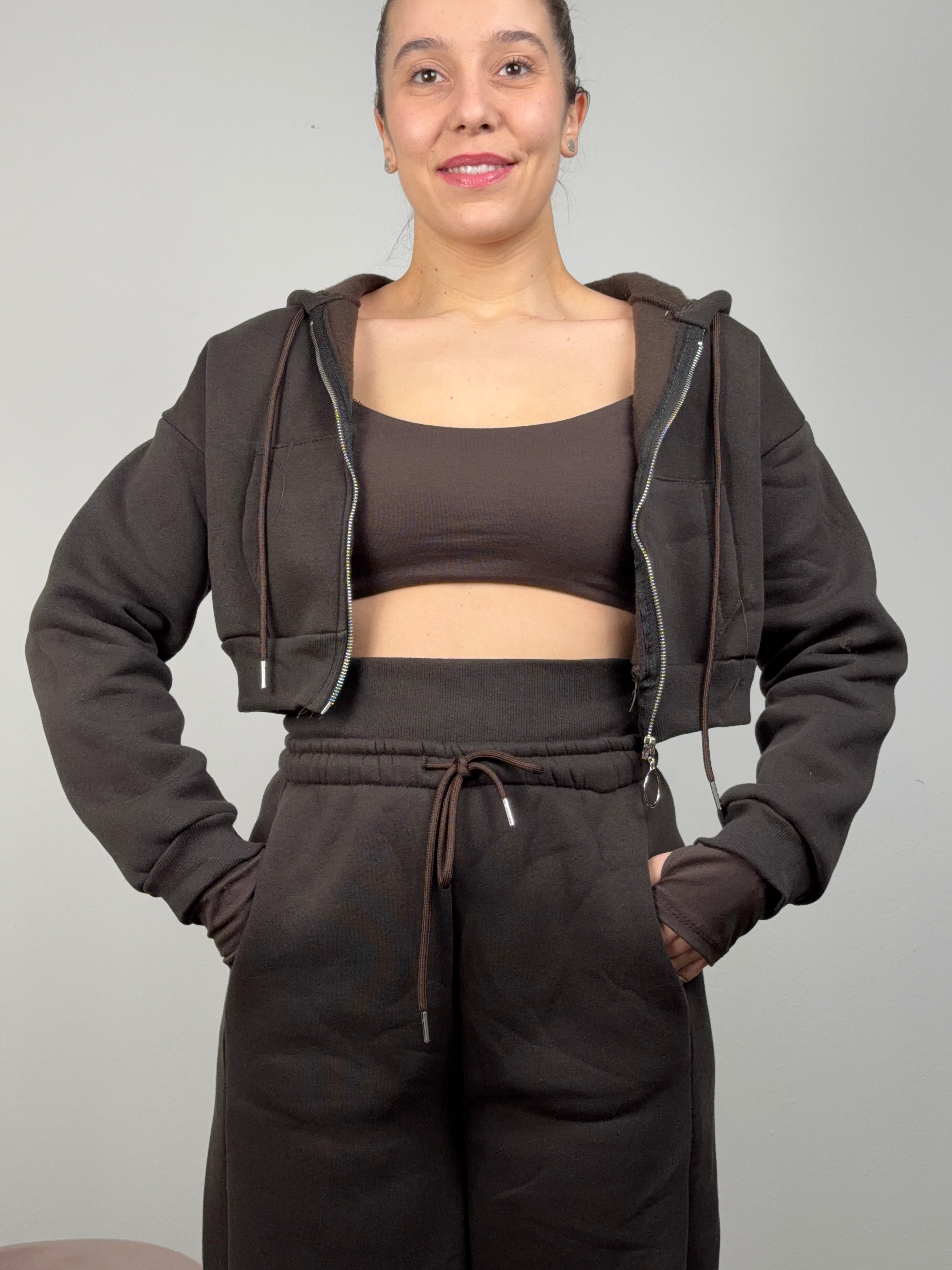 COORDINATO FELPATO MARRONE