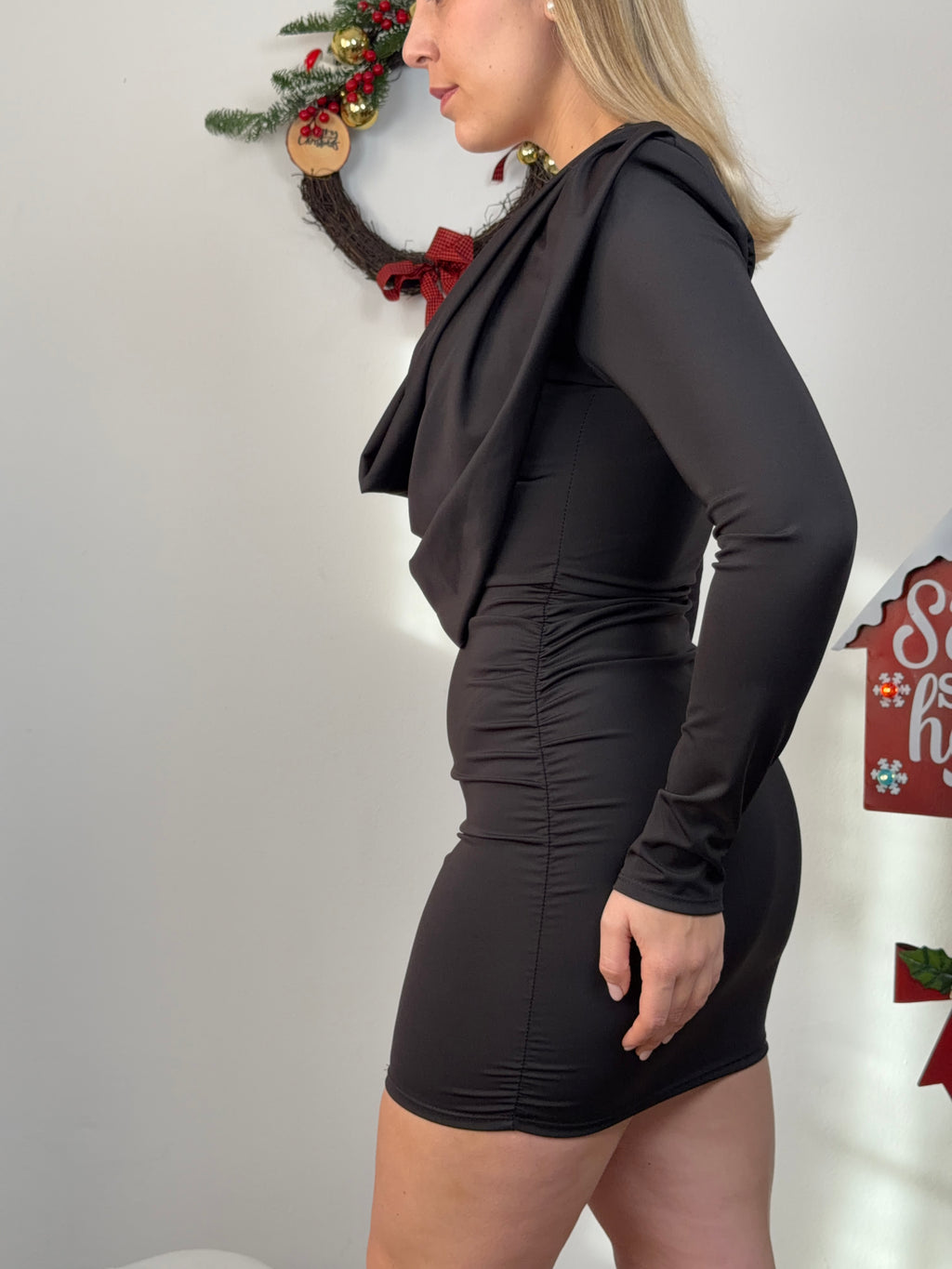 VESTITO SPALLINE NERO
