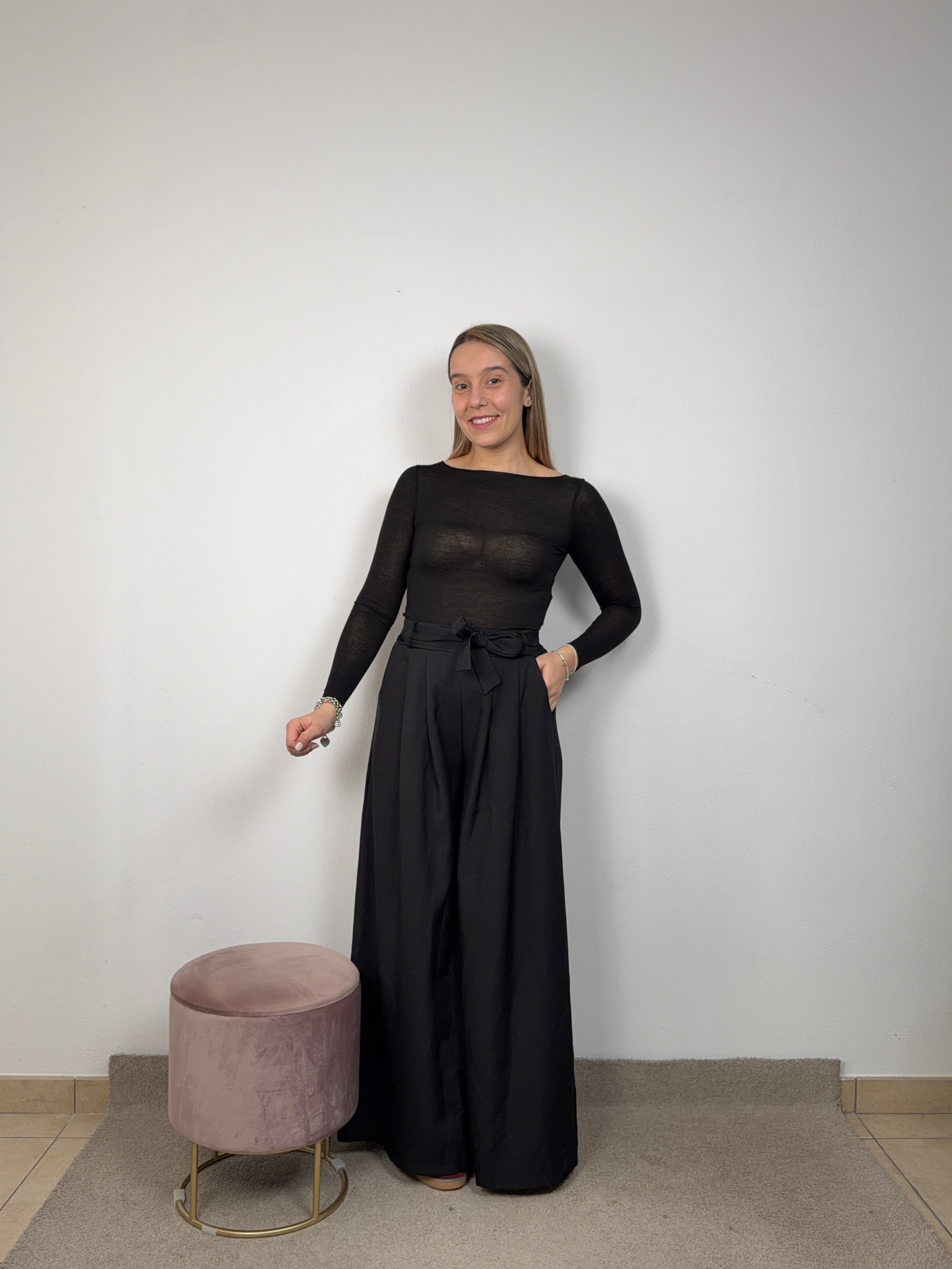 PANTALONE FIOCCO NERO