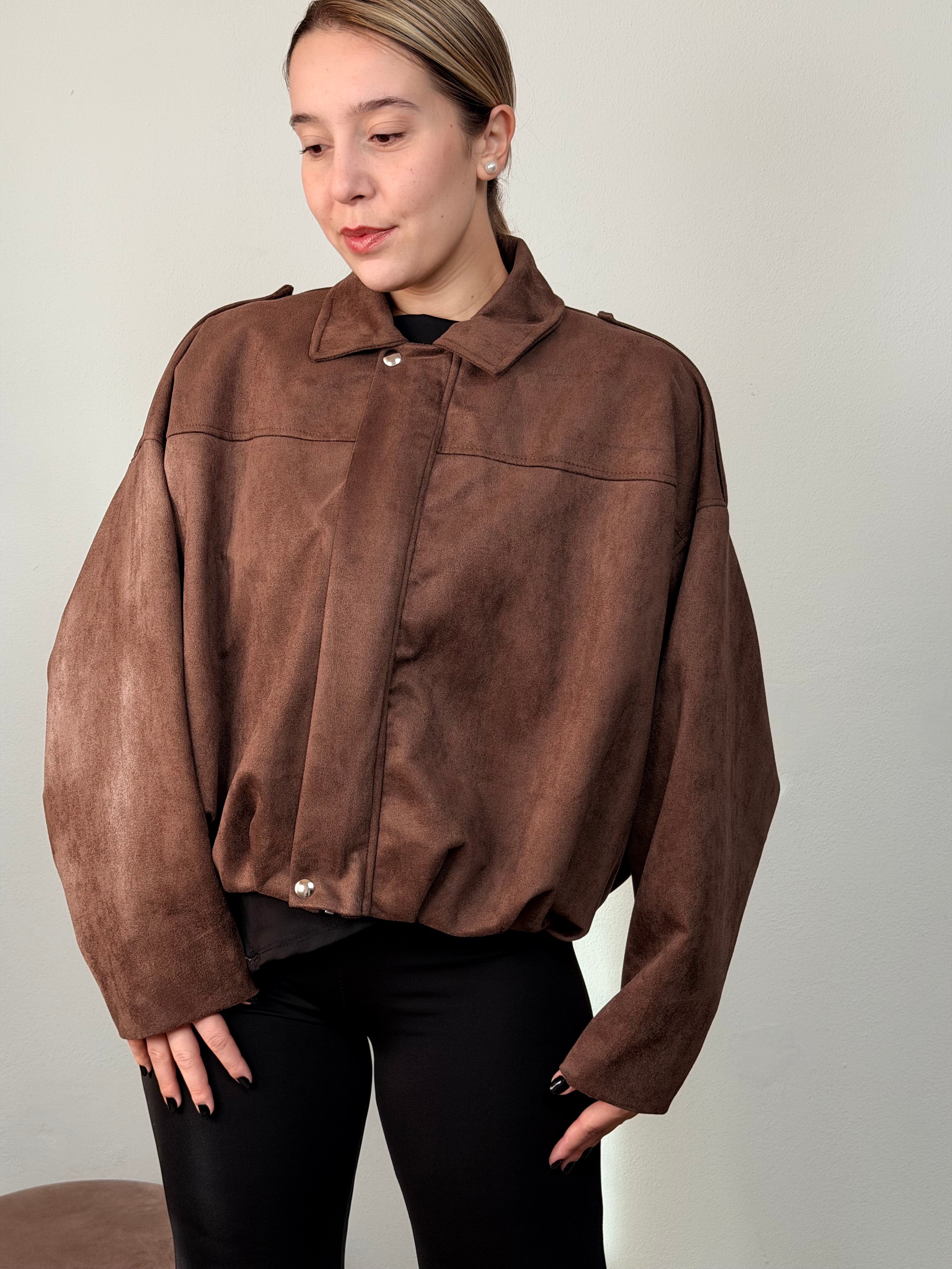 GIACCA SCAMOSCIATA MARRONE