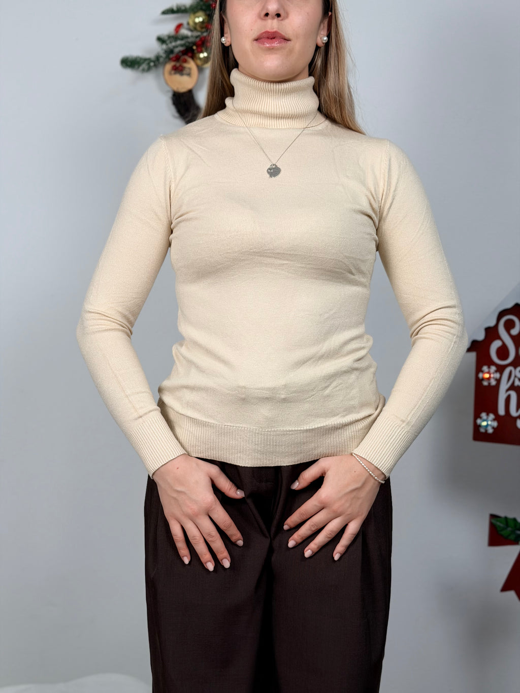 MAGLIONCINO COLLO ALTO PANNA