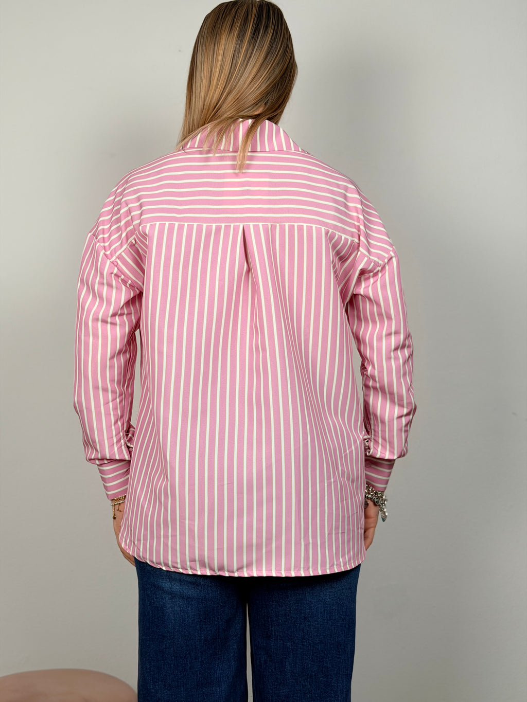 CAMICIA RIGHE ROSA