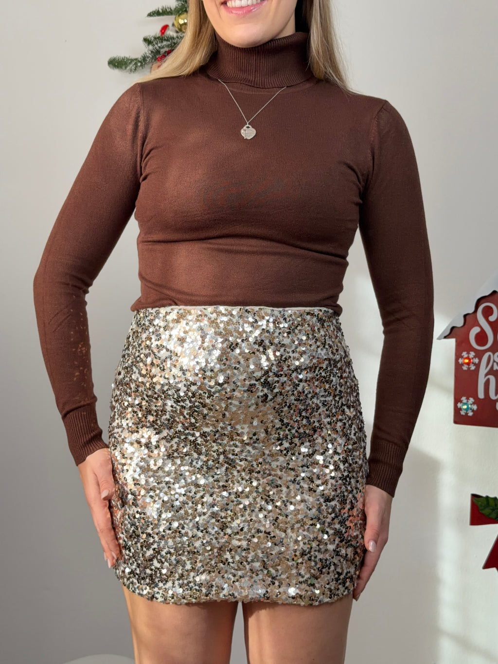GONNA PAILLETTES ORO
