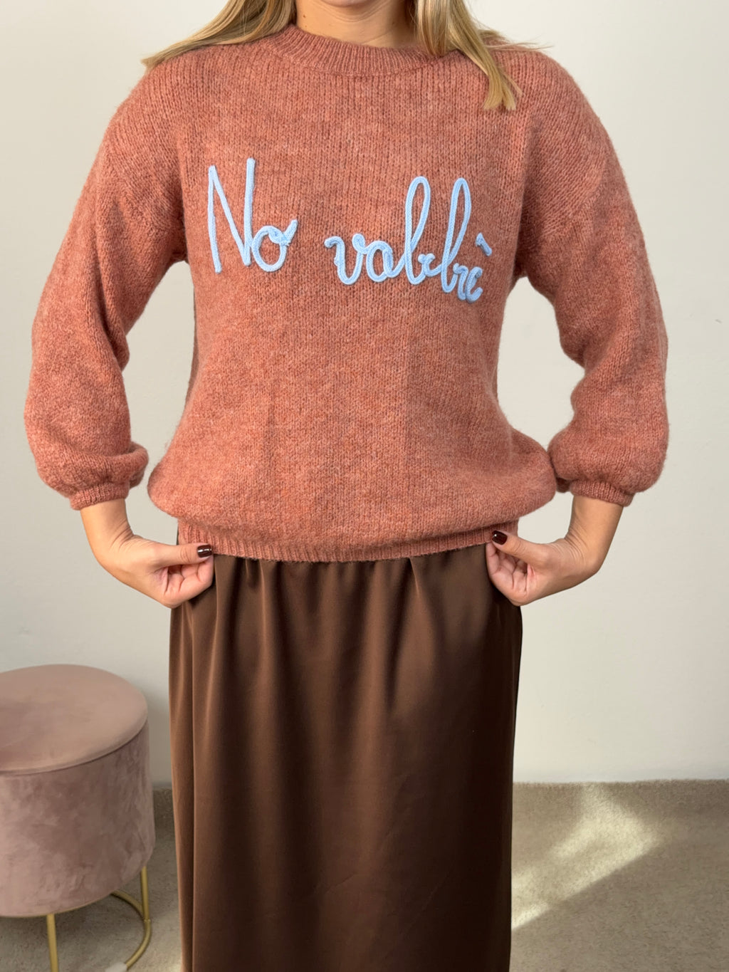 MAGLIONE NO VABBÈ ROSA SCURO
