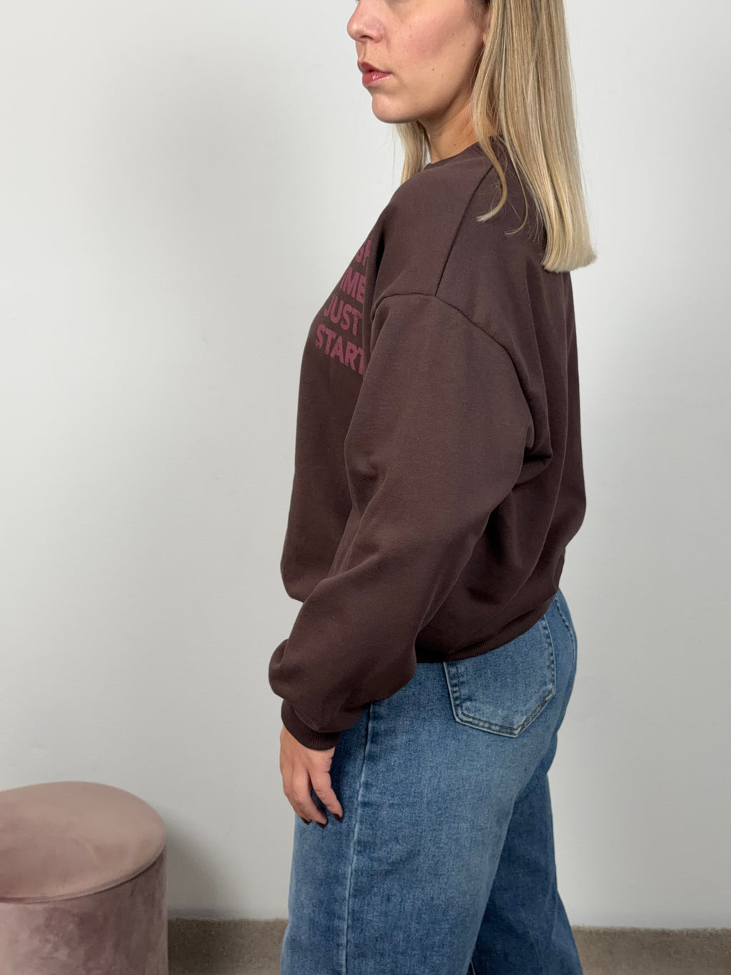 FELPA TIME GARZATA MARRONE