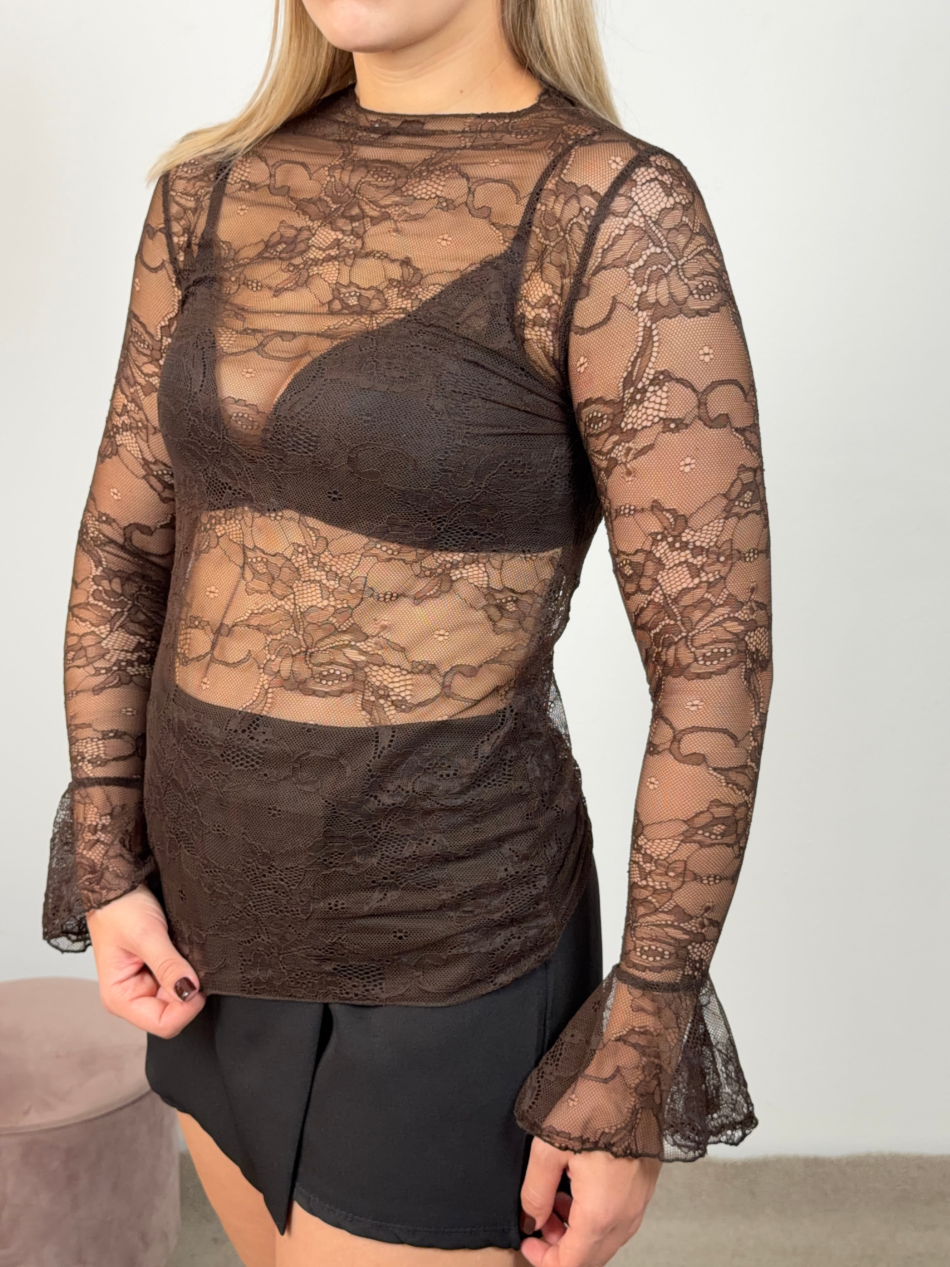 MAGLIA PIZZO MARRONE