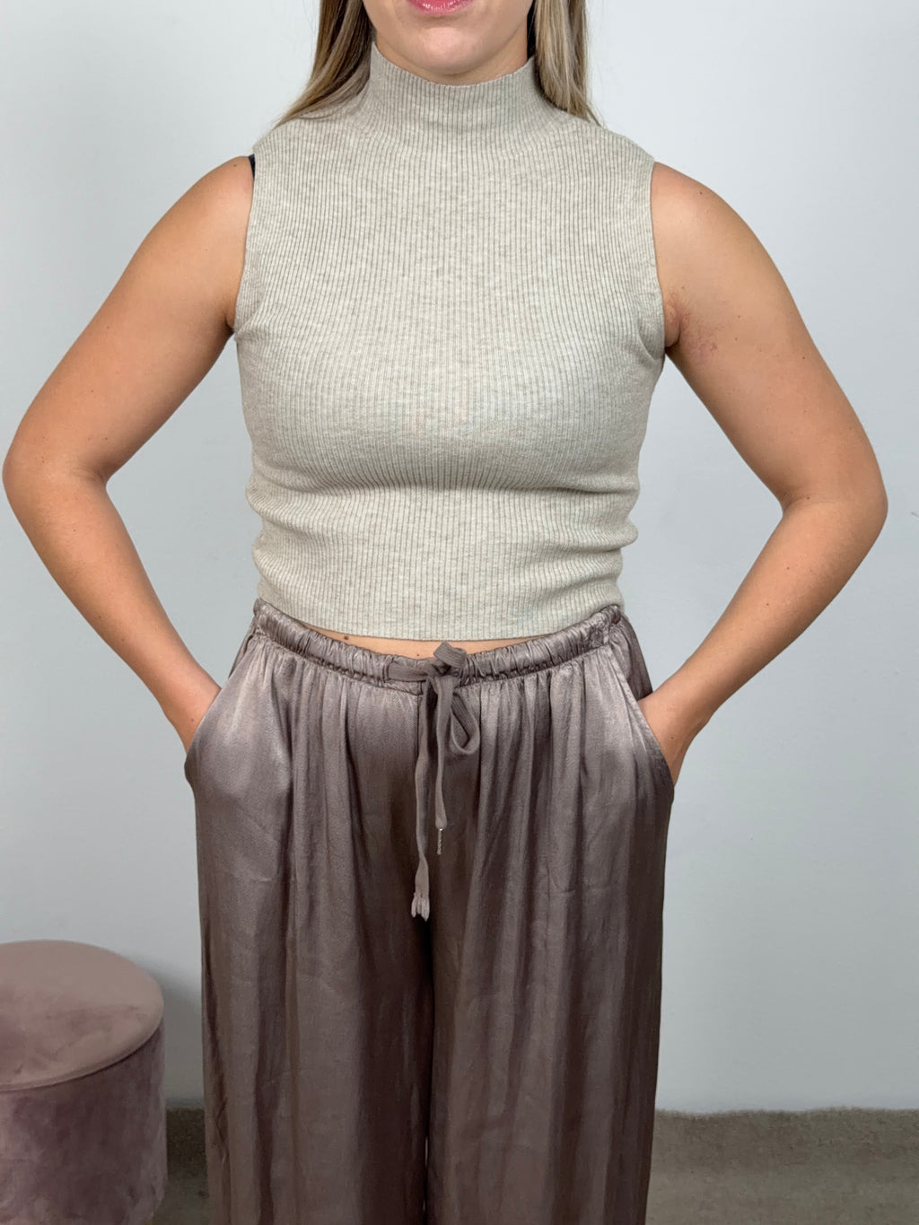 PANTALONE FLOWER TORTORA