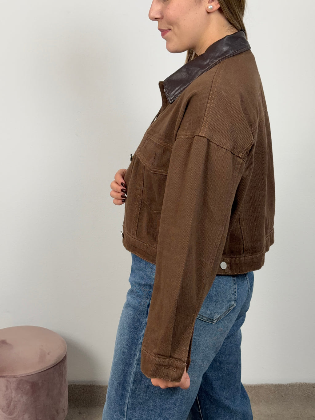 GIACCA JEANS ECO MARRONE