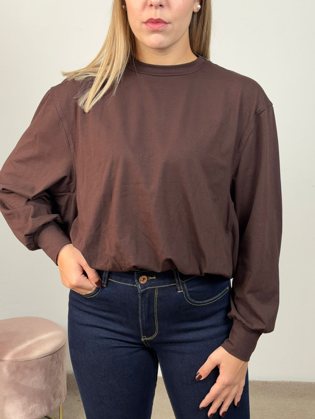 MAGLIA BALLOON MARRONE