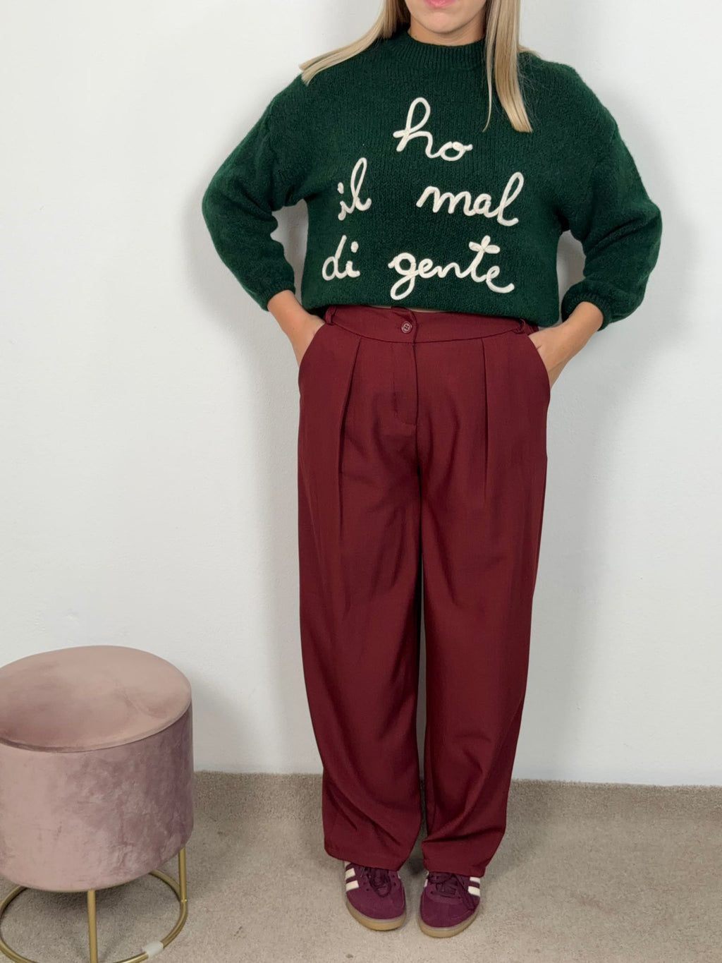 PANTALONE BALLOON BORDEAUX