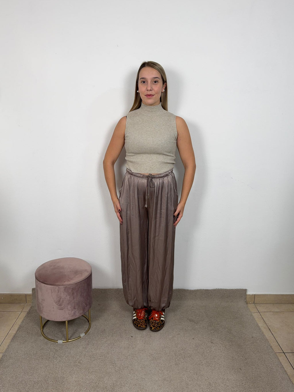 PANTALONE FLOWER TORTORA