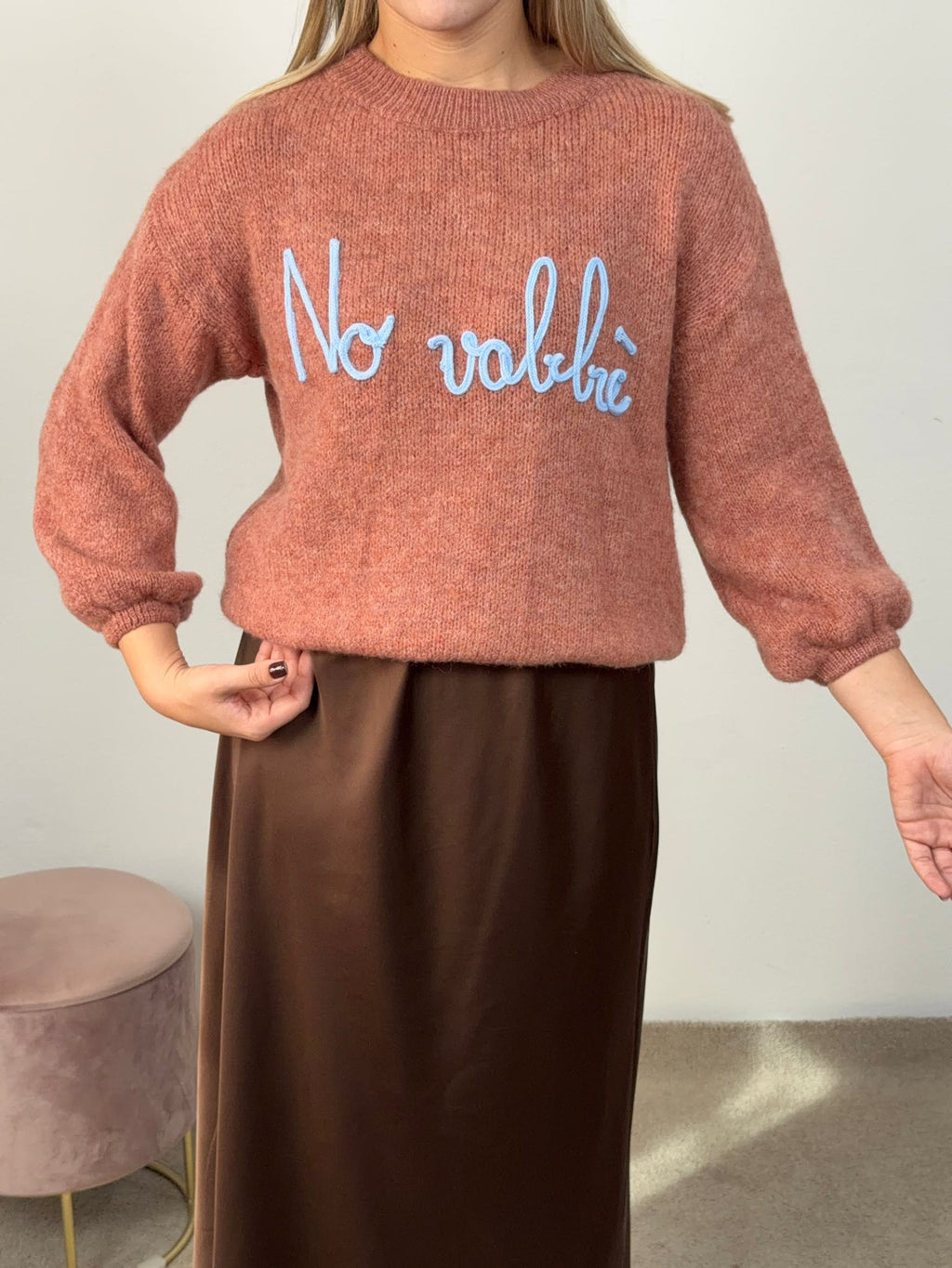 MAGLIONE NO VABBÈ ROSA SCURO