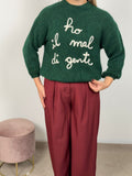 MAGLIONE HO IL MAL DI GENTE VERDE