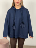 FELPA TRECCIA BLU