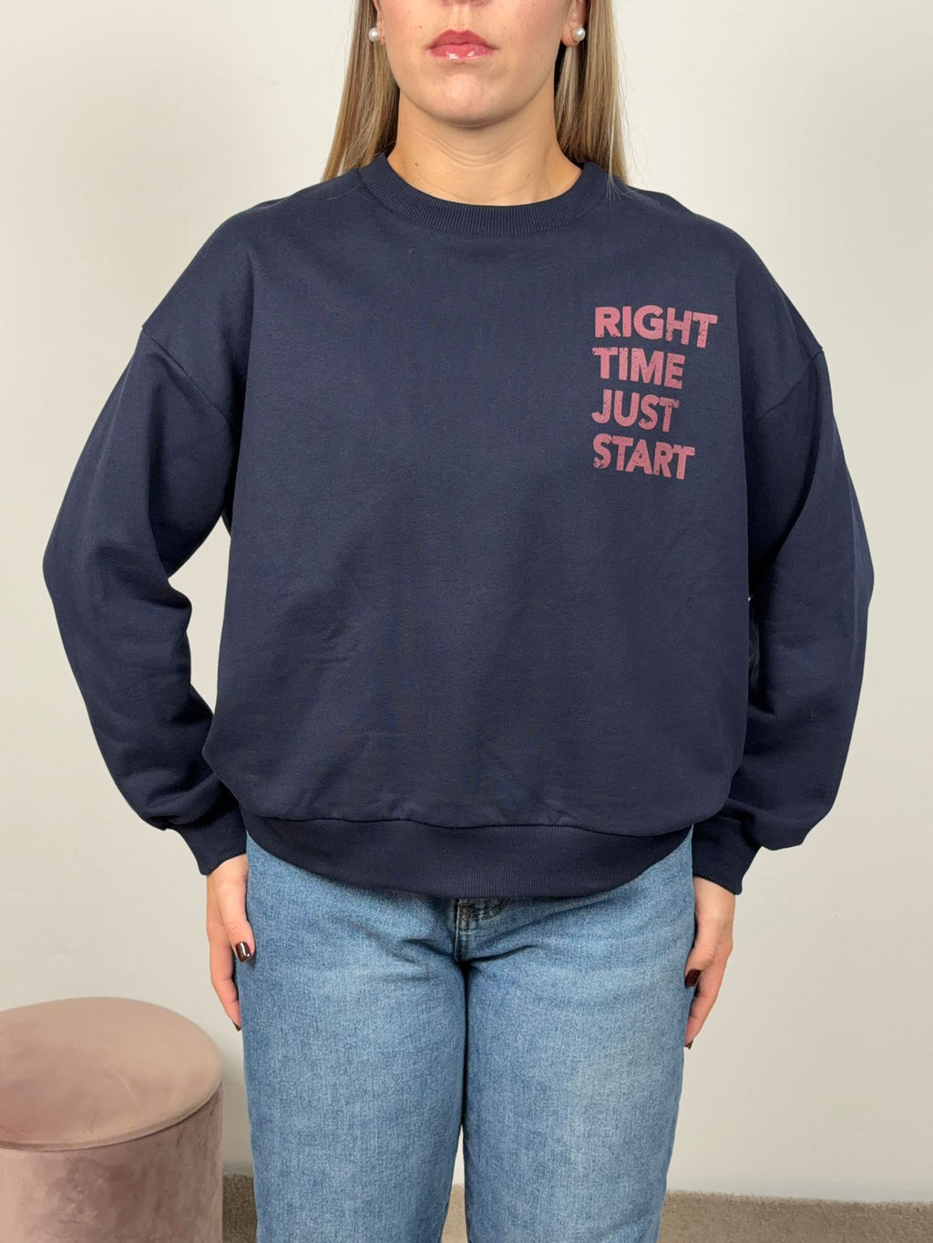 FELPA TIME GARZATA BLU