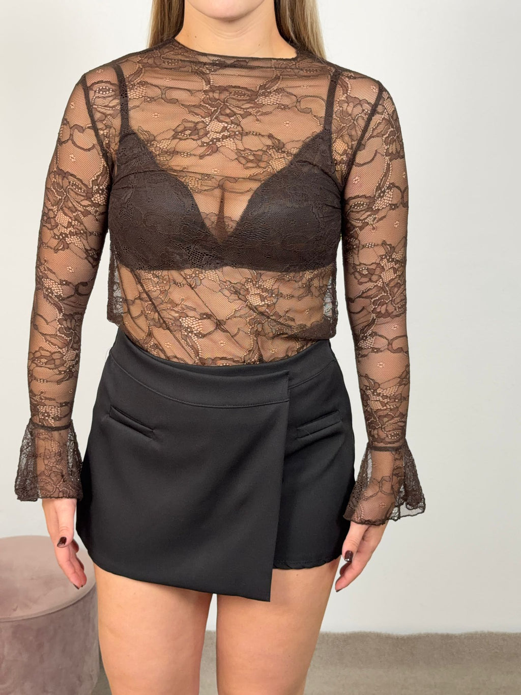 MAGLIA PIZZO MARRONE