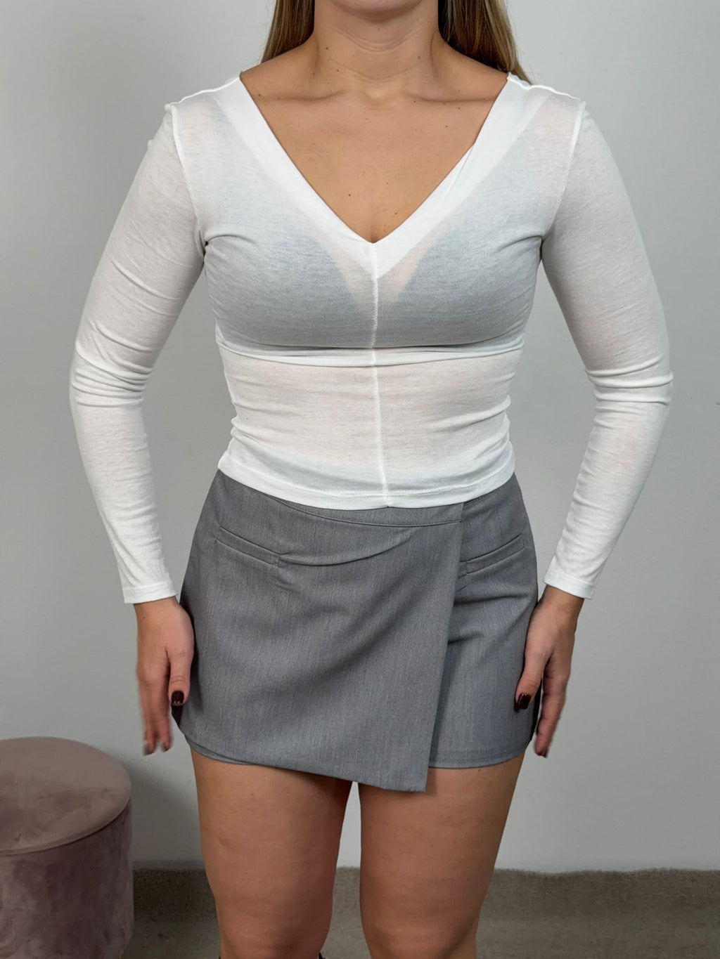 MAGLIA SEMITRASPARENTE BIANCA